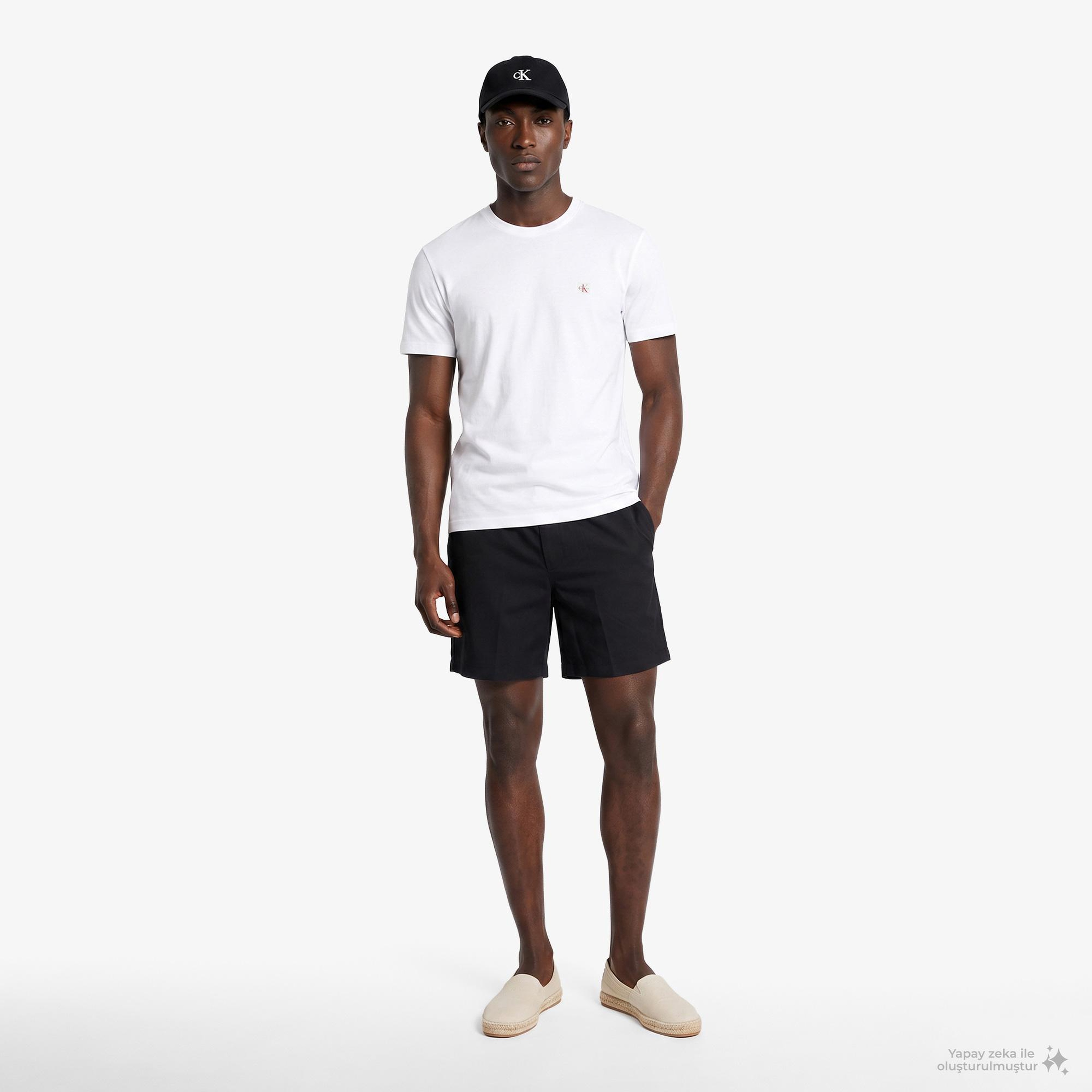 Calvin Klein Badge 30S Classic Erkek Beyaz T-Shirt