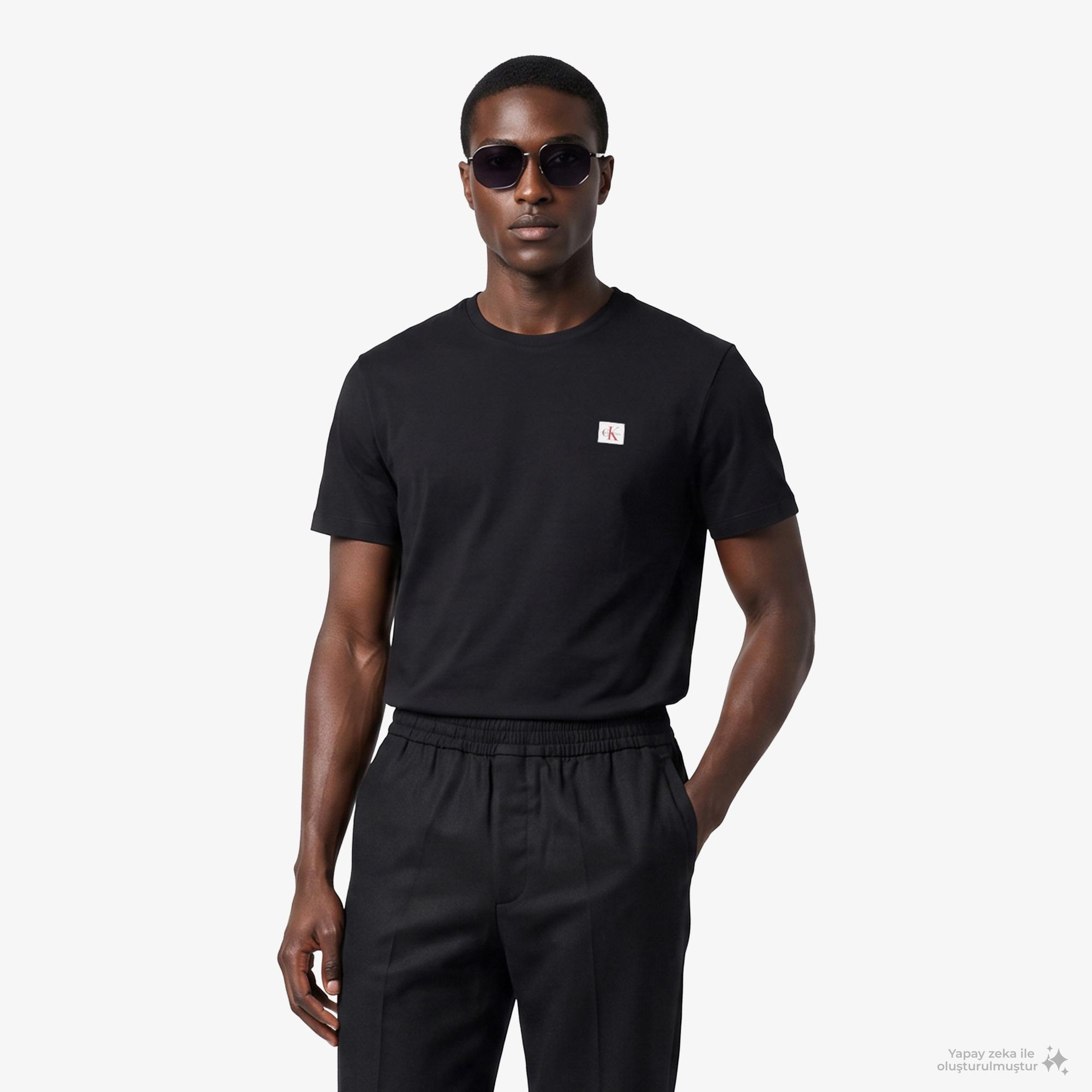 Calvin Klein Badge 30S Classic Erkek Siyah T-Shirt
