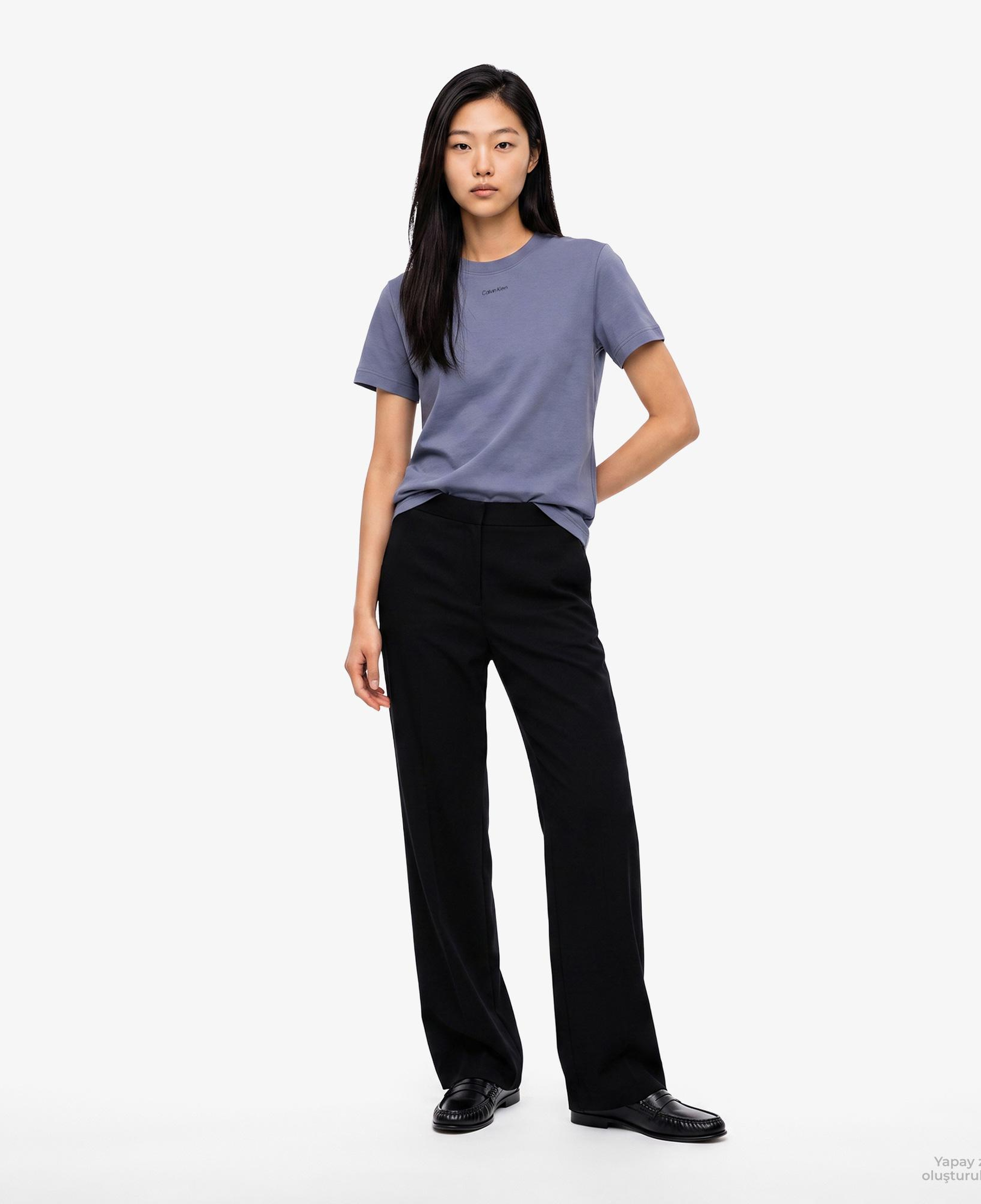 Calvin Klein 20S Classic Logo Kadın Mavi T-Shirt