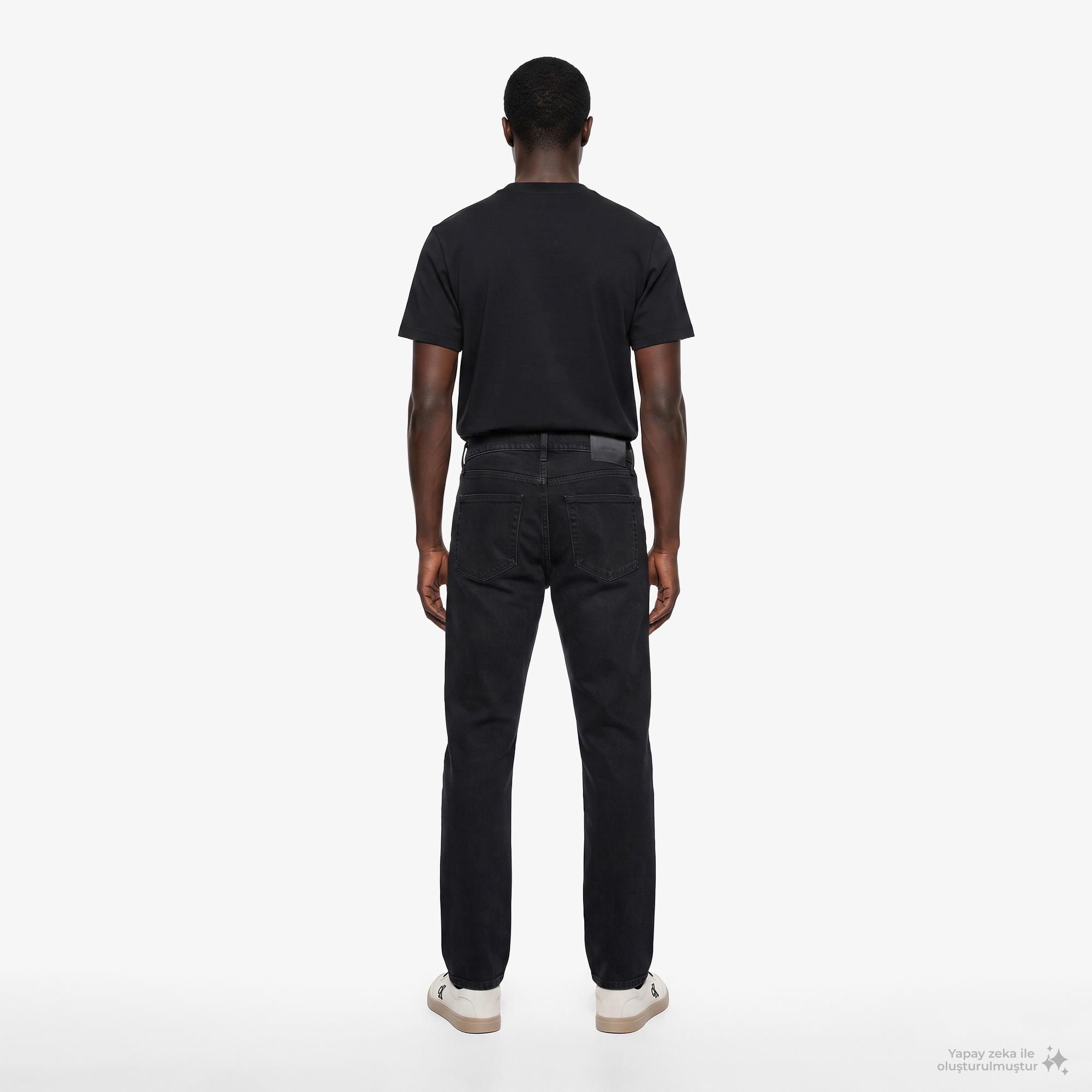 Calvin Klein Slim Straight Wall Street Black Erkek Siyah Jean