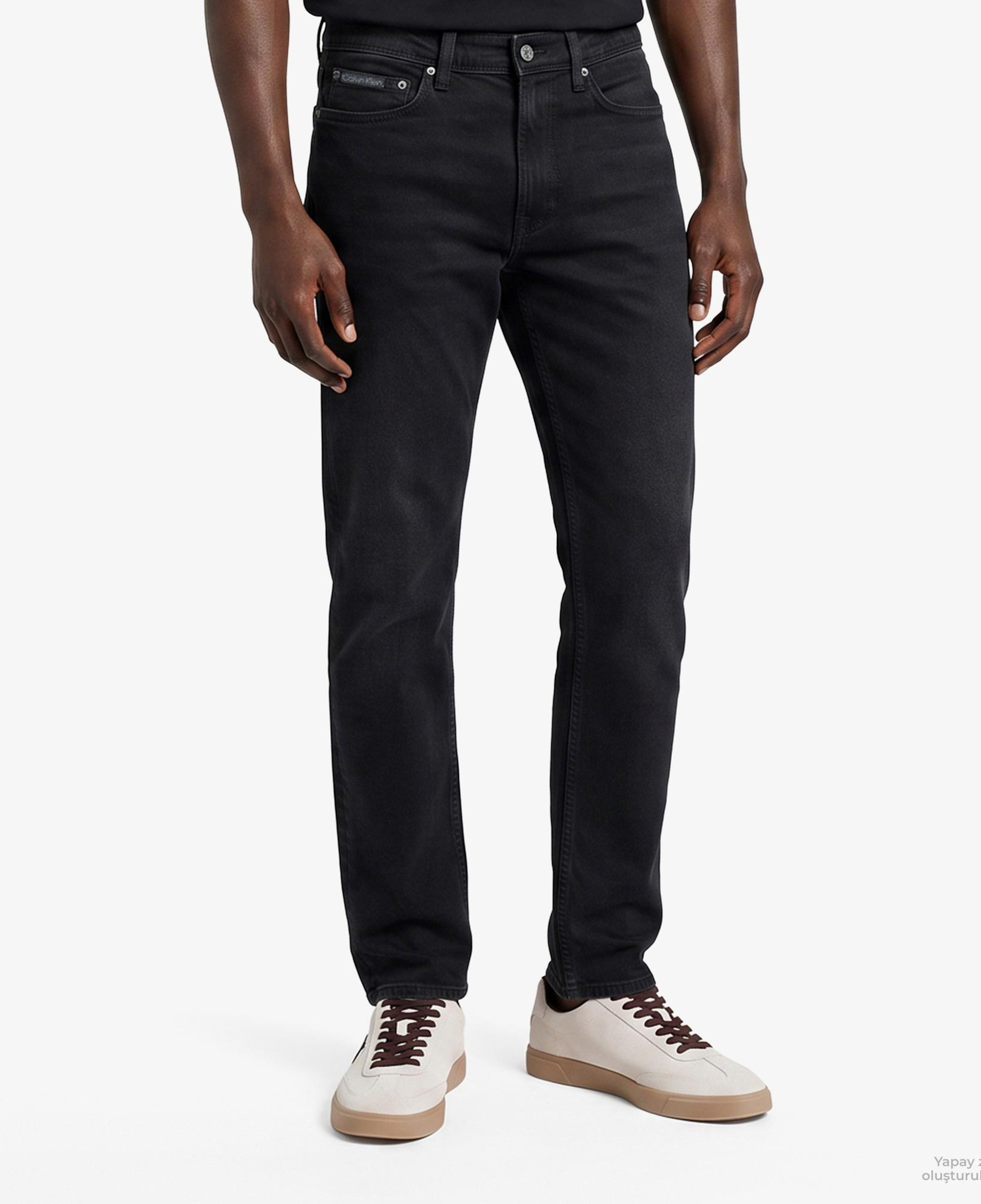 Calvin Klein Slim Straight Wall Street Black Erkek Siyah Jean