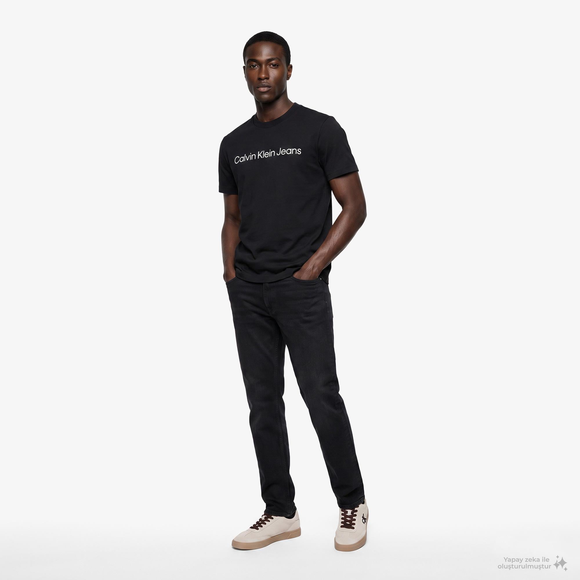 Calvin Klein Slim Straight Wall Street Black Erkek Siyah Jean