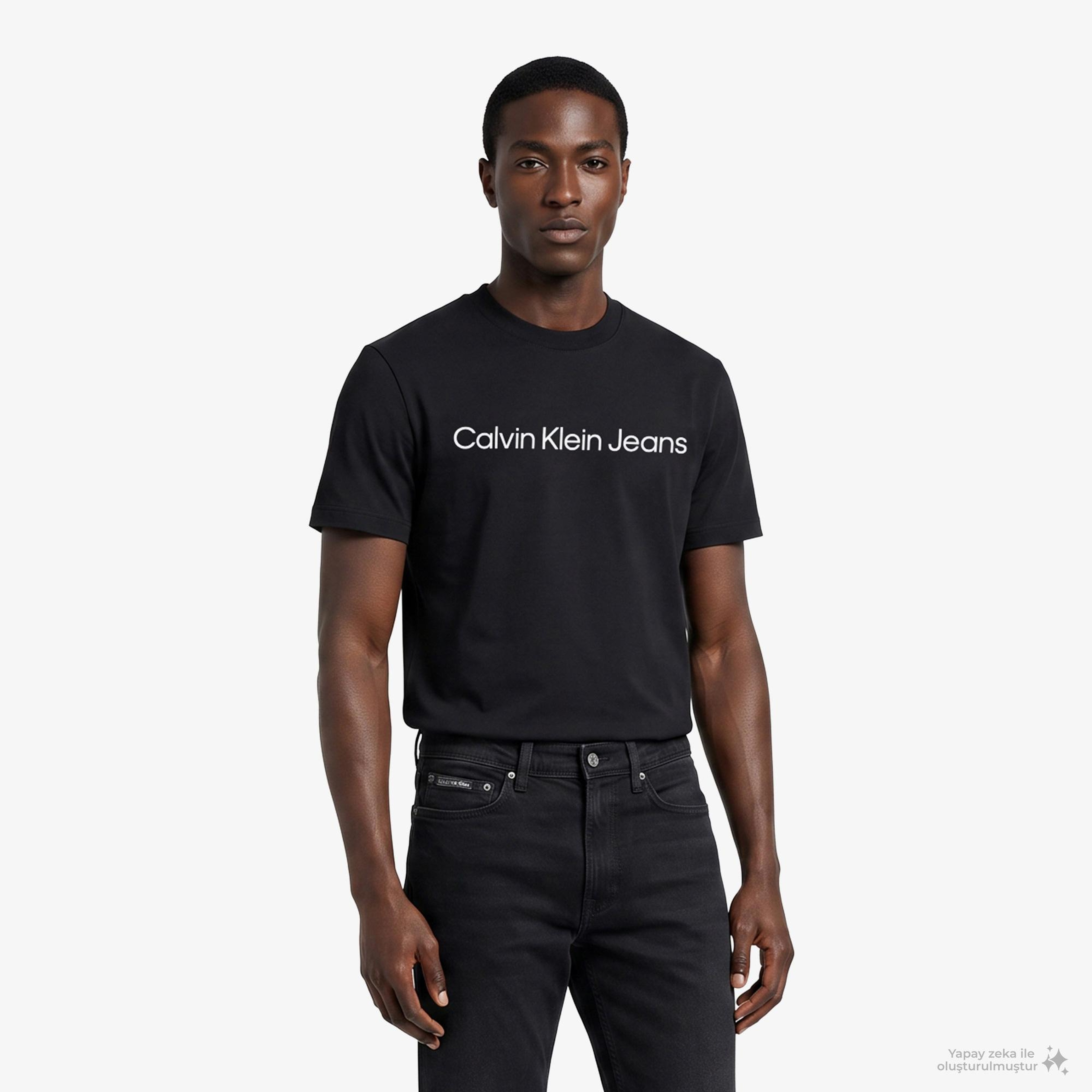 Calvin Klein Regular Institutional Logo Erkek Siyah T-Shirt