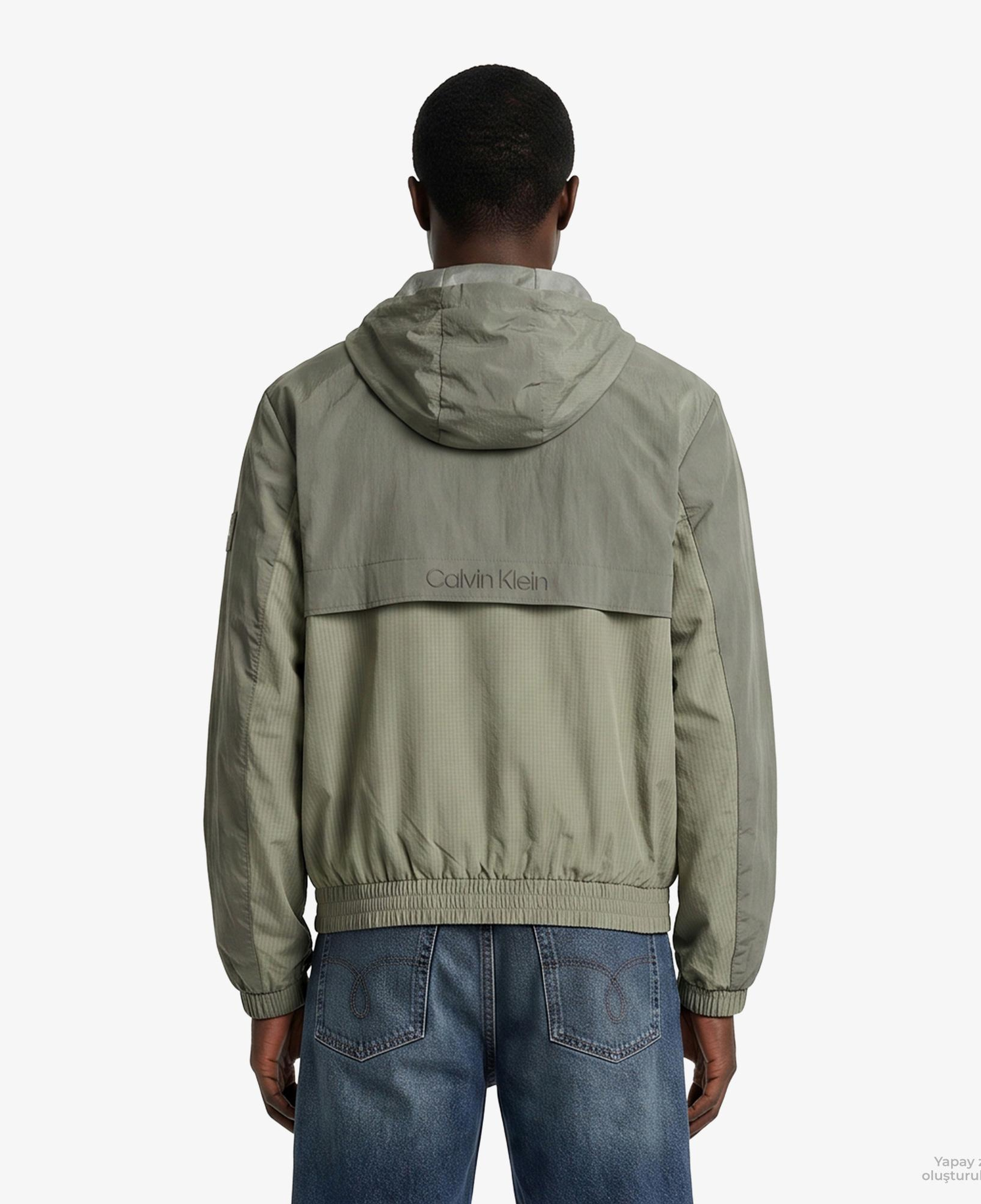 Calvin Klein Nylon Mixed Media Erkek Bej Ceket