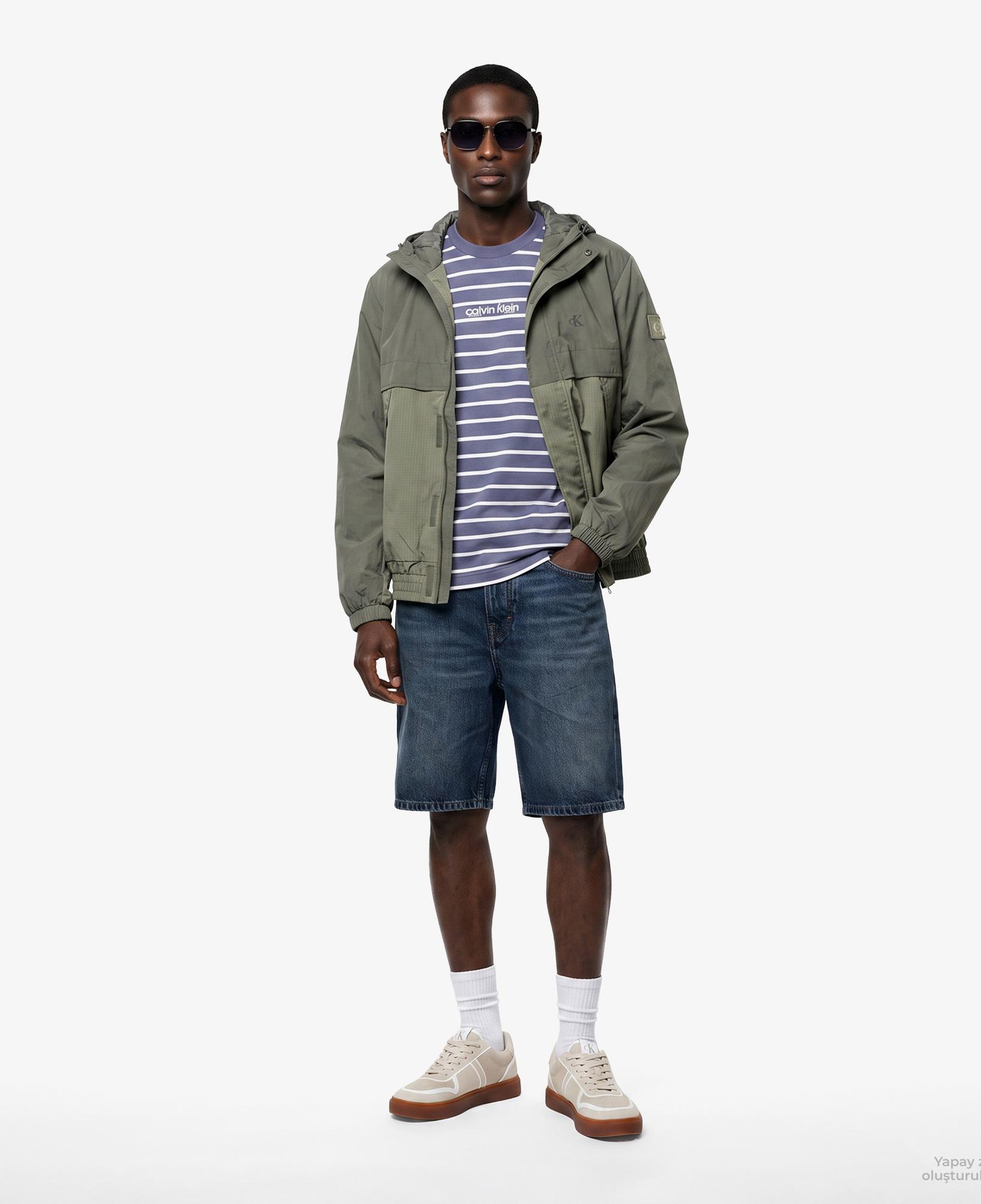 Calvin Klein Nylon Mixed Media Erkek Bej Ceket