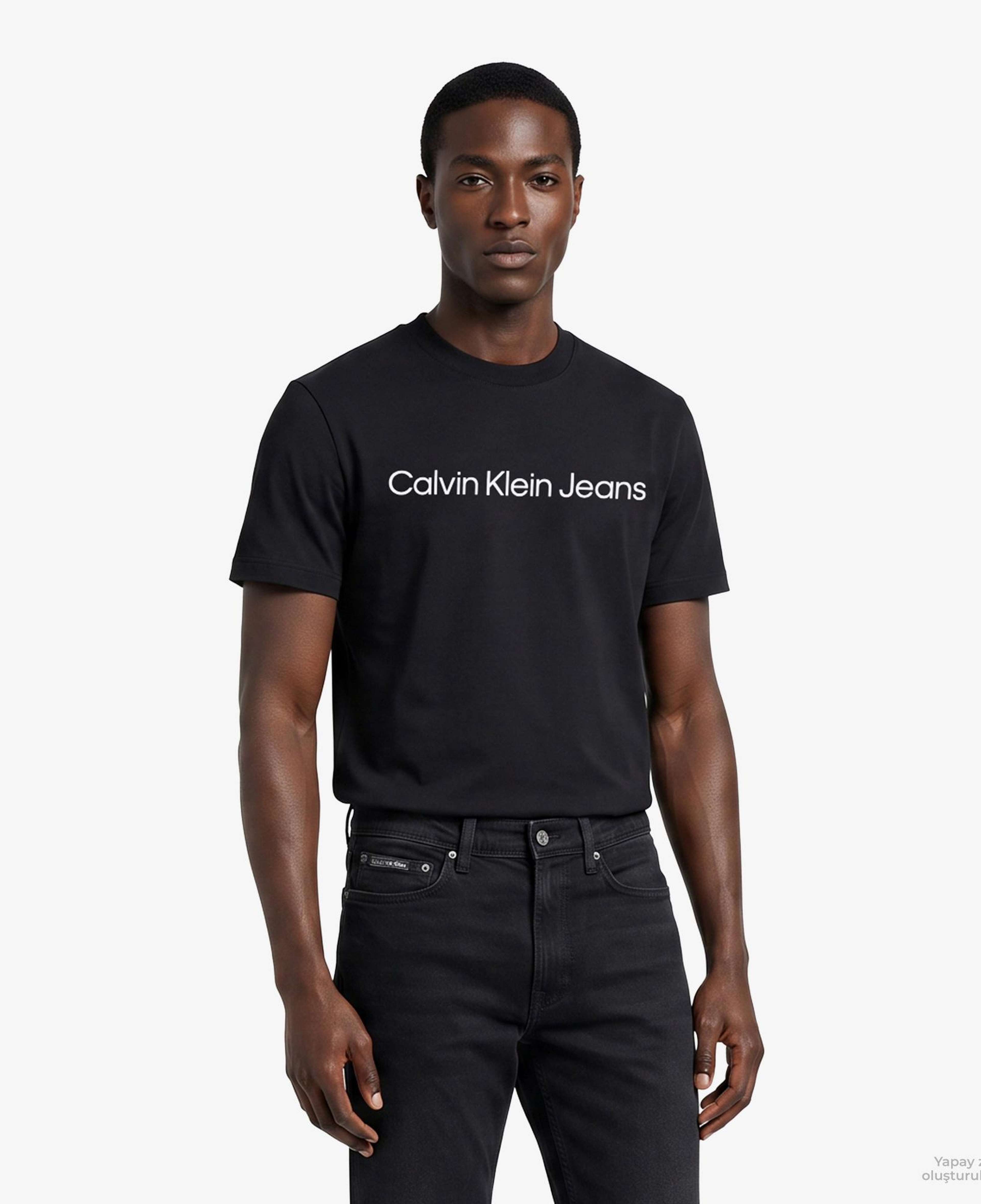 Calvin Klein Regular Institutional Logo Erkek Siyah T-Shirt