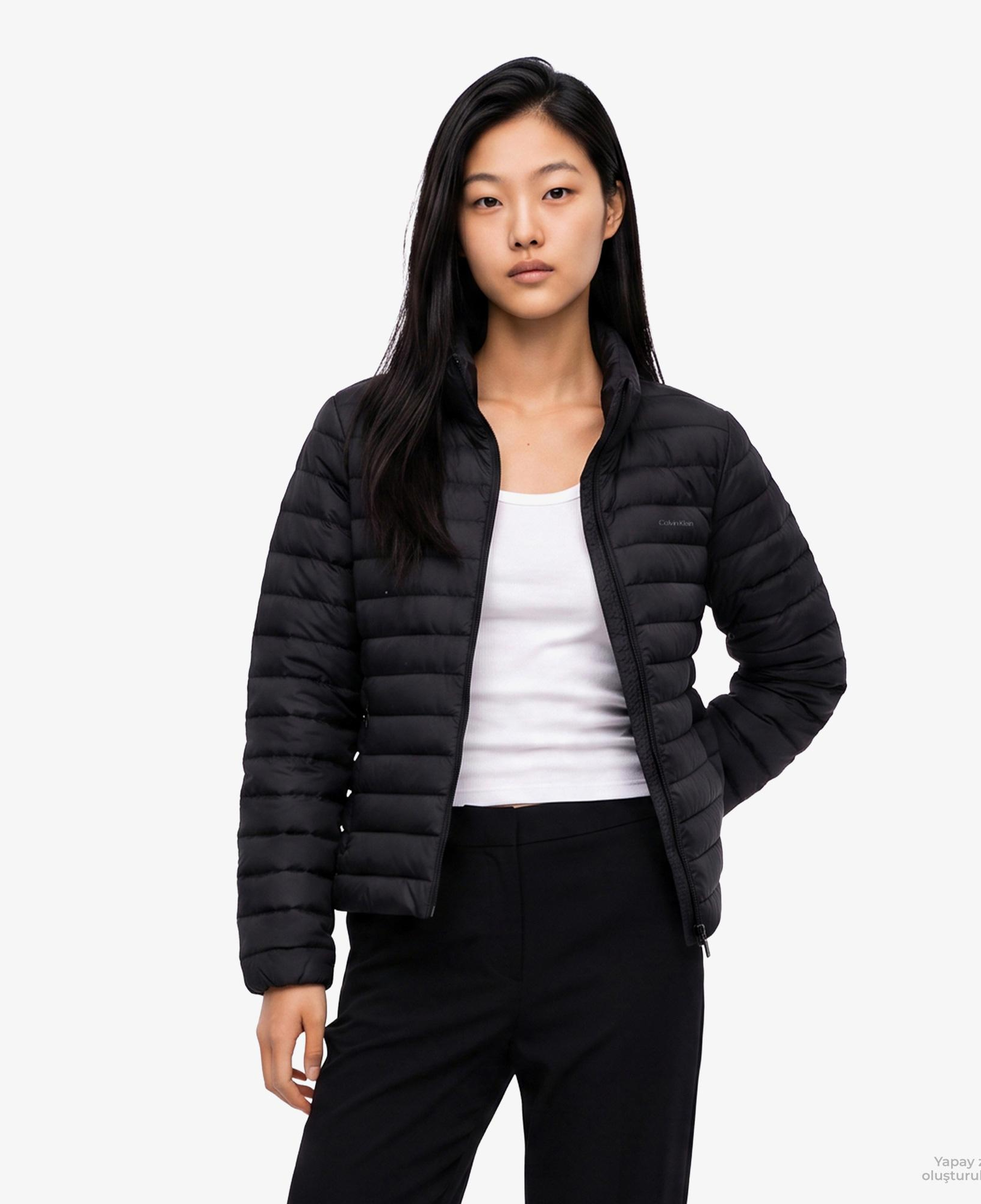 Calvin Klein Short Packable Puffer Kadın Siyah Ceket