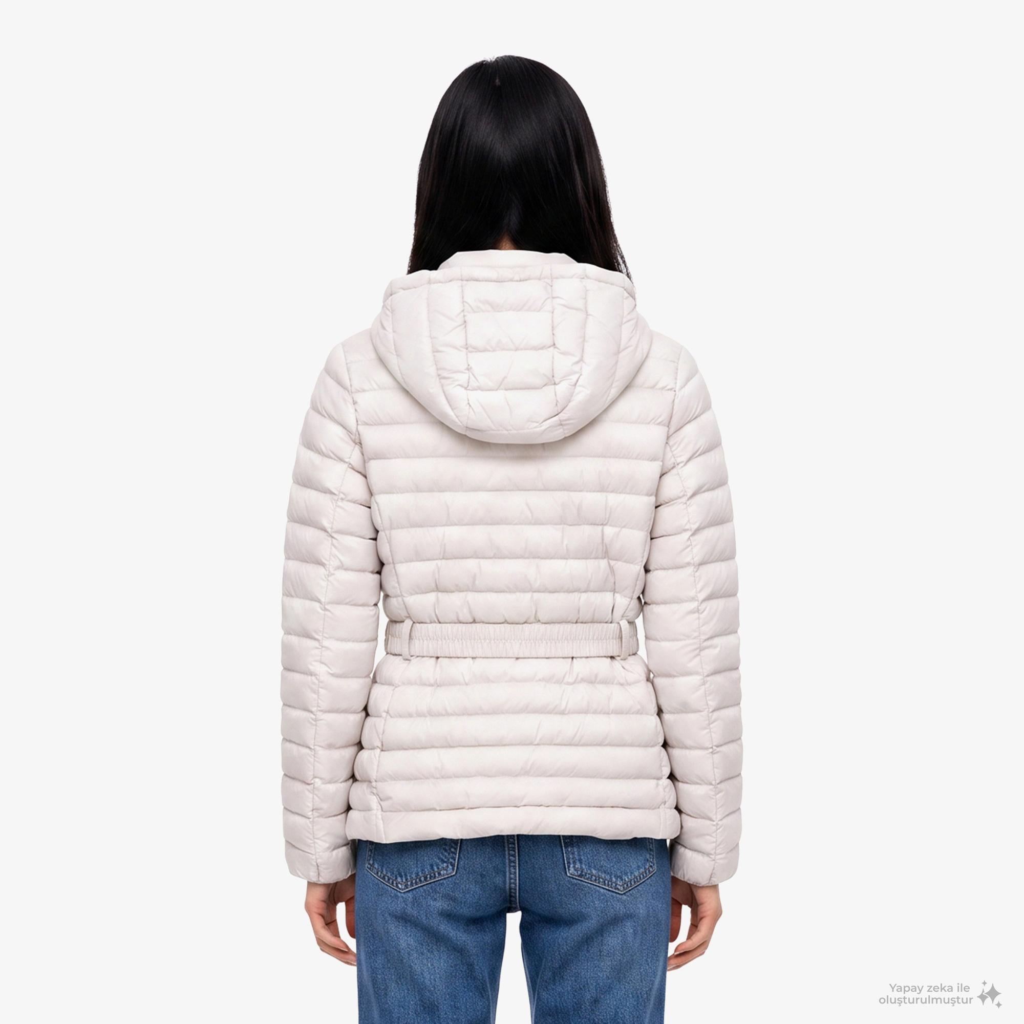 Calvin Klein Belted Puffer Kadın Beyaz Ceket