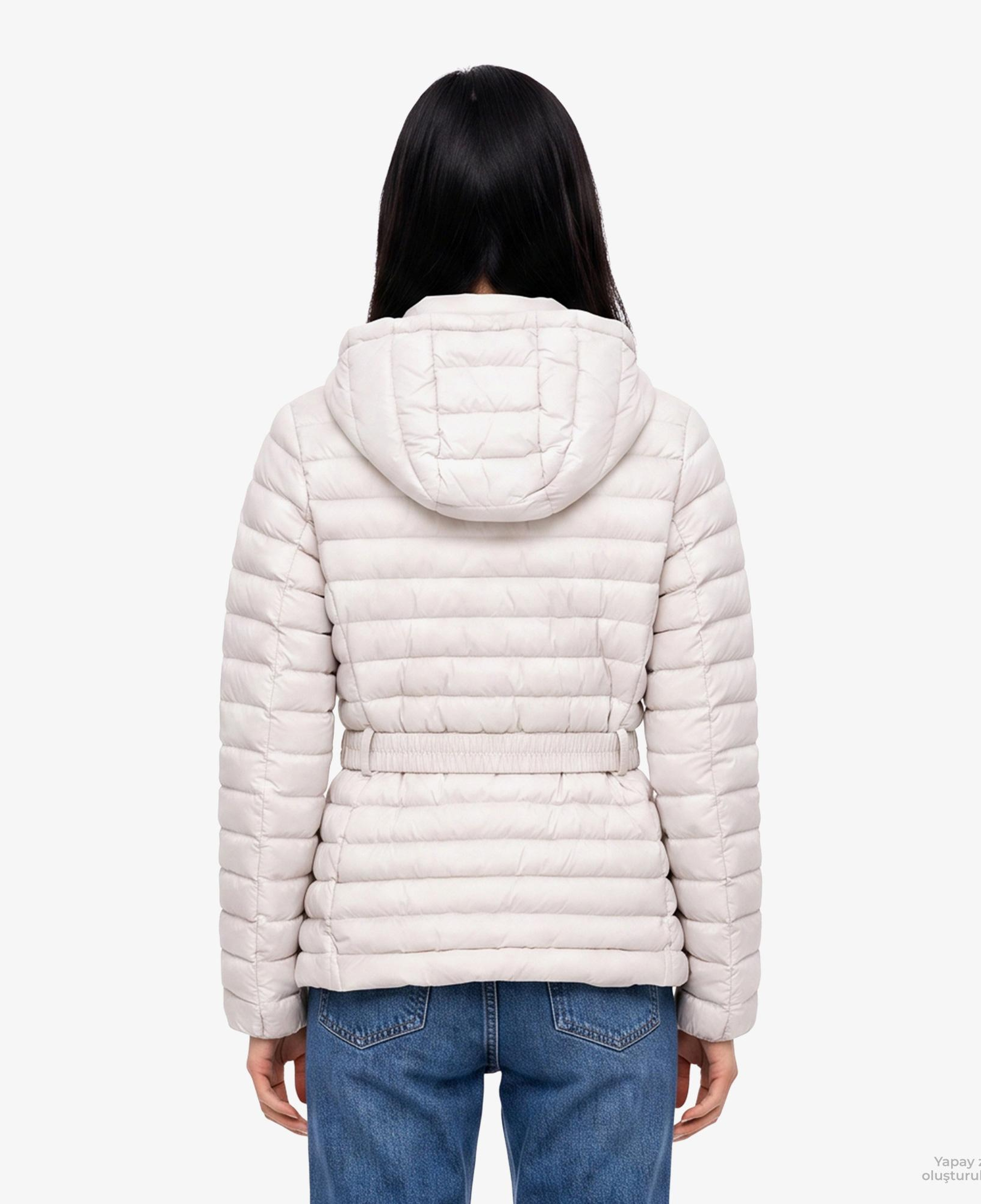 Calvin Klein Belted Puffer Kadın Beyaz Ceket