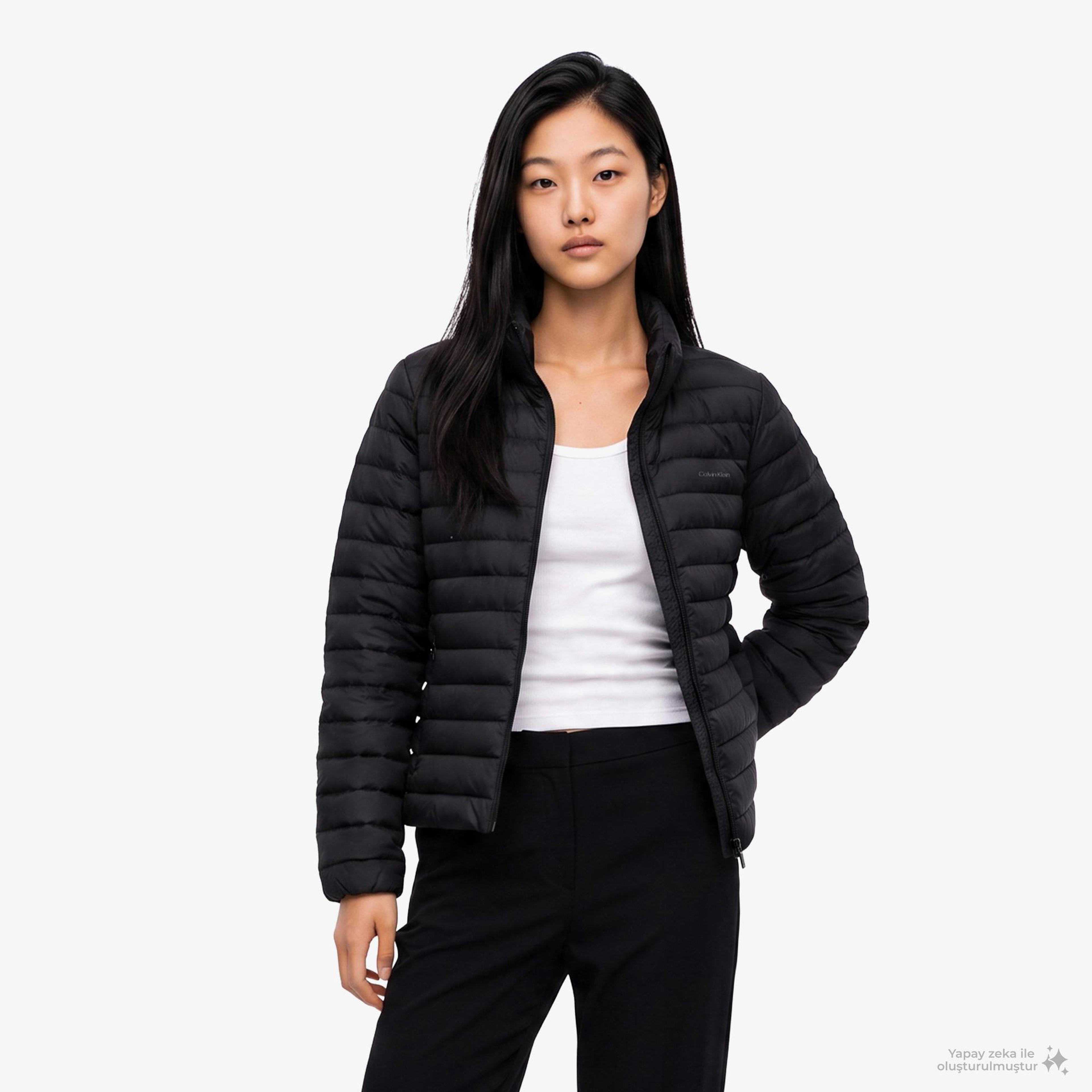 Calvin Klein Short Packable Puffer Kadın Siyah Ceket
