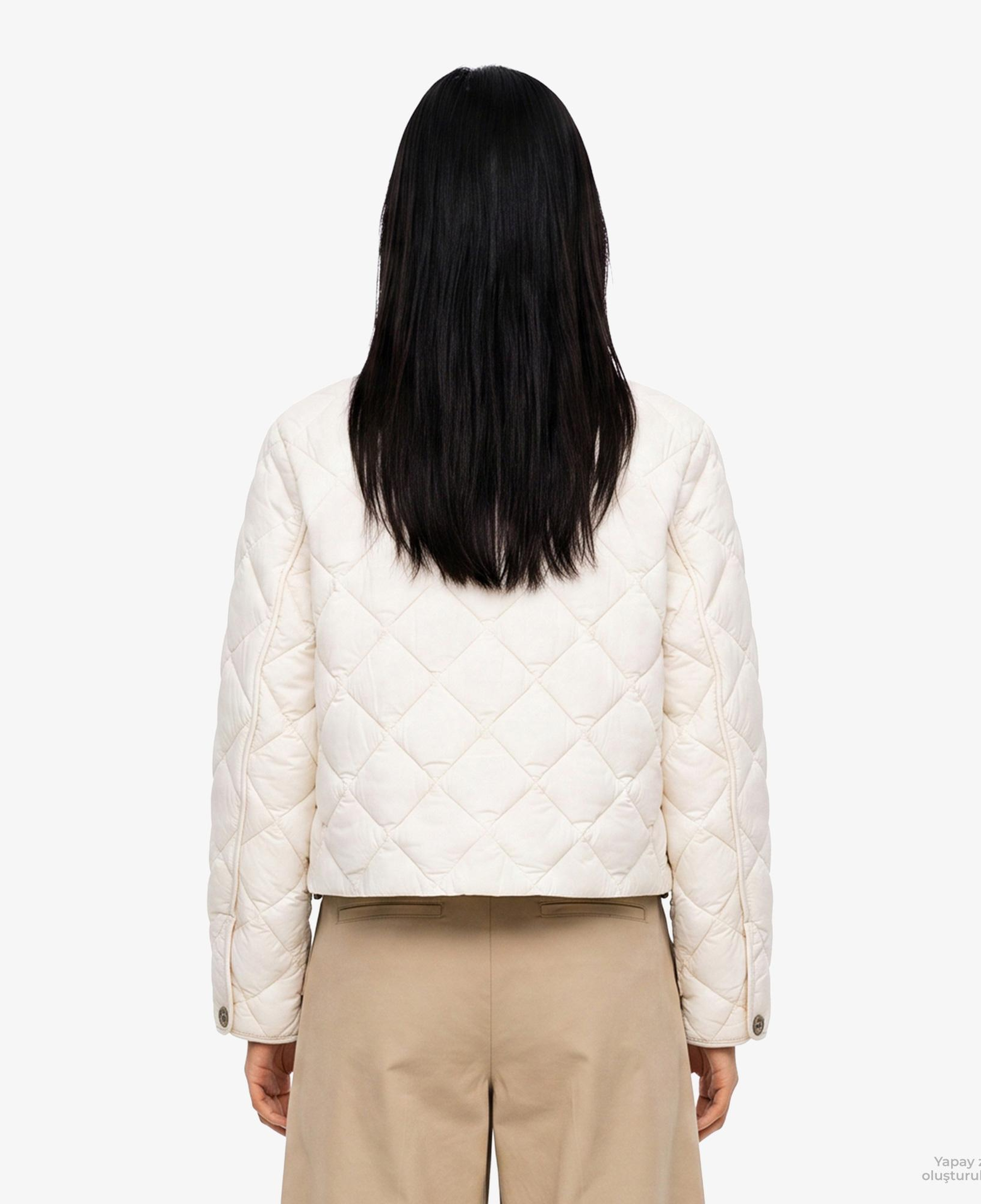 Calvin Klein Short Quilted Liner Kadın Beyaz Mont