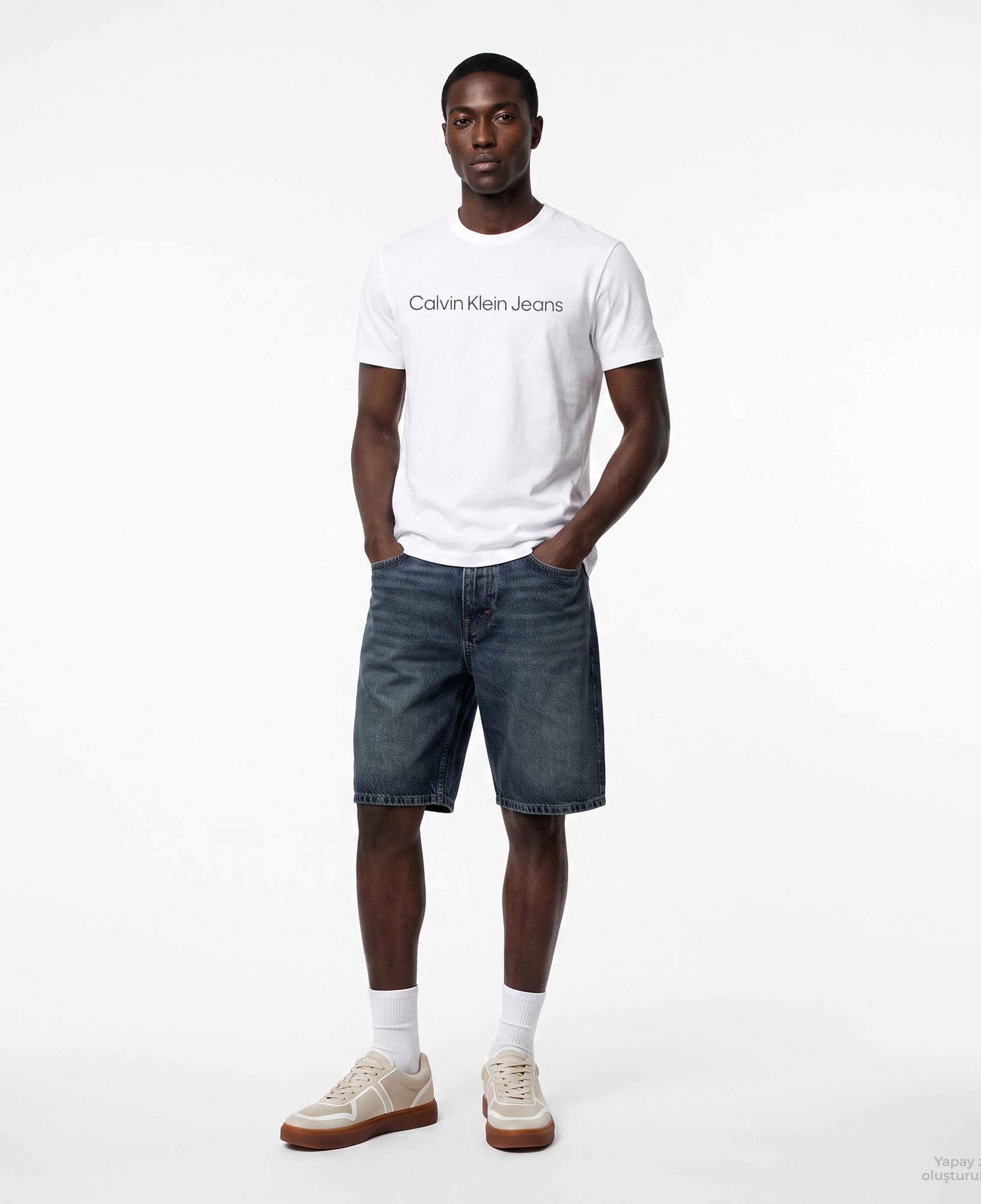 Calvin Klein Regular Institutional Logo Erkek Beyaz T-Shirt