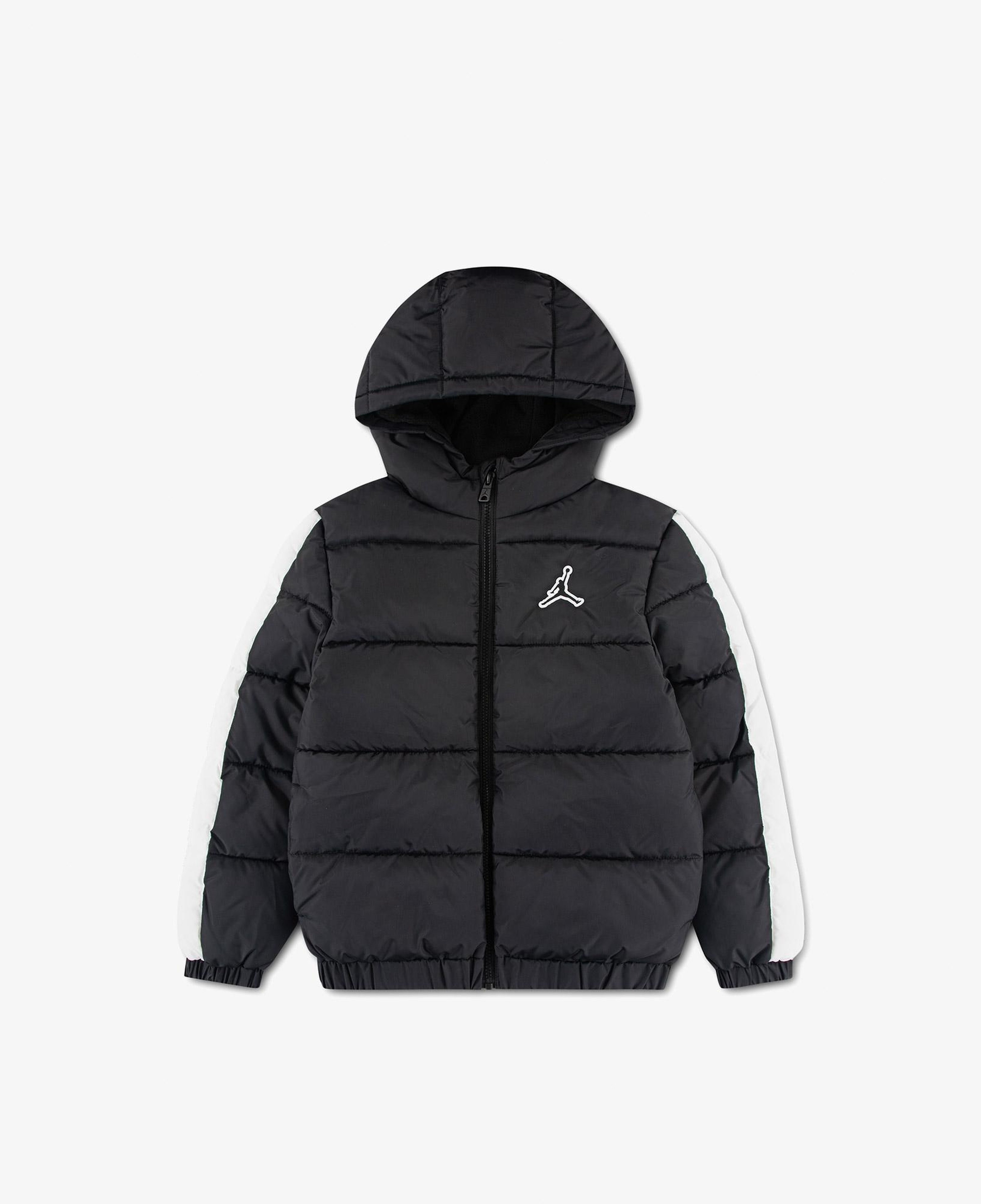 Jordan Renk Bloklu Puffer Çocuk Siyah Mont