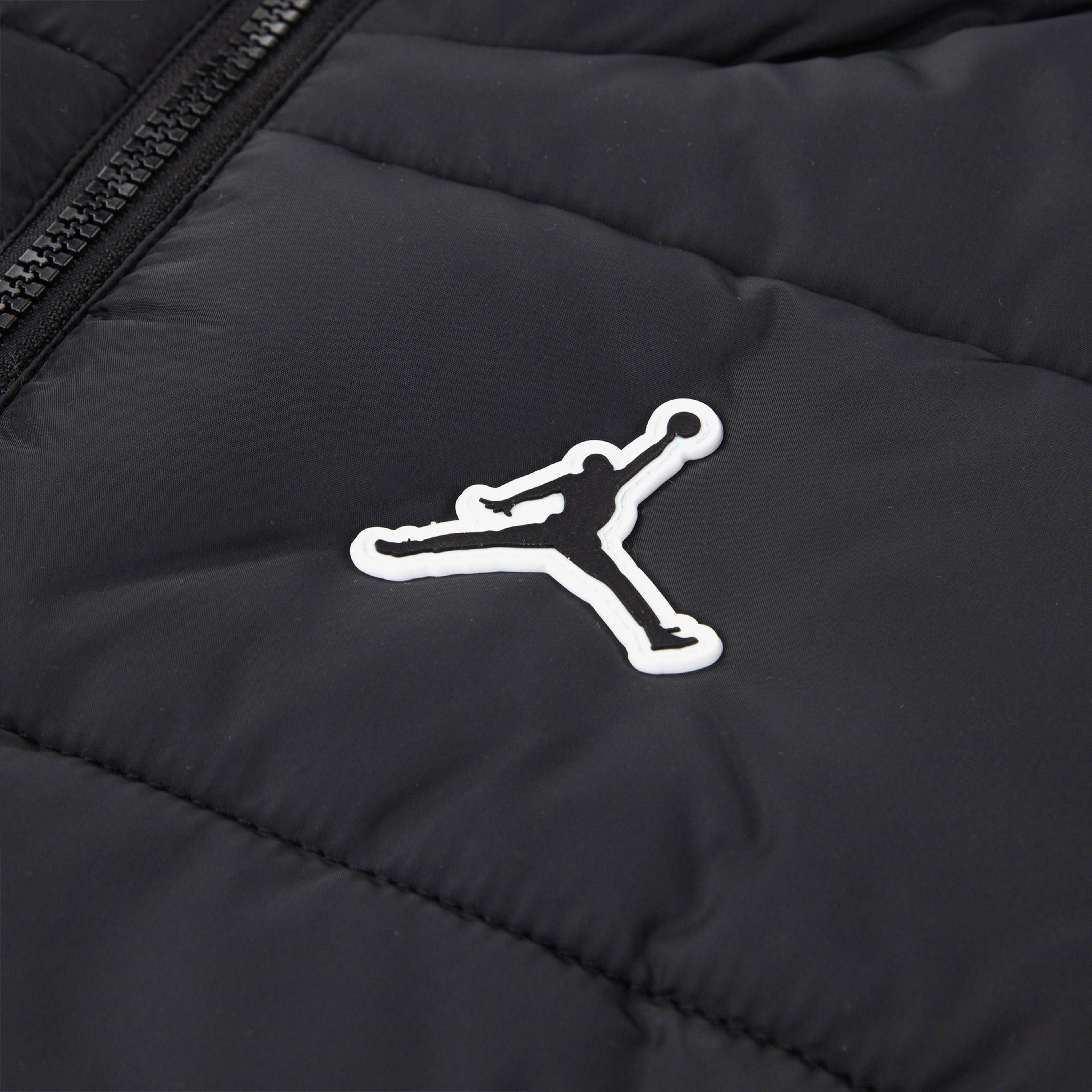 Jordan Renk Bloklu Puffer Çocuk Siyah Mont