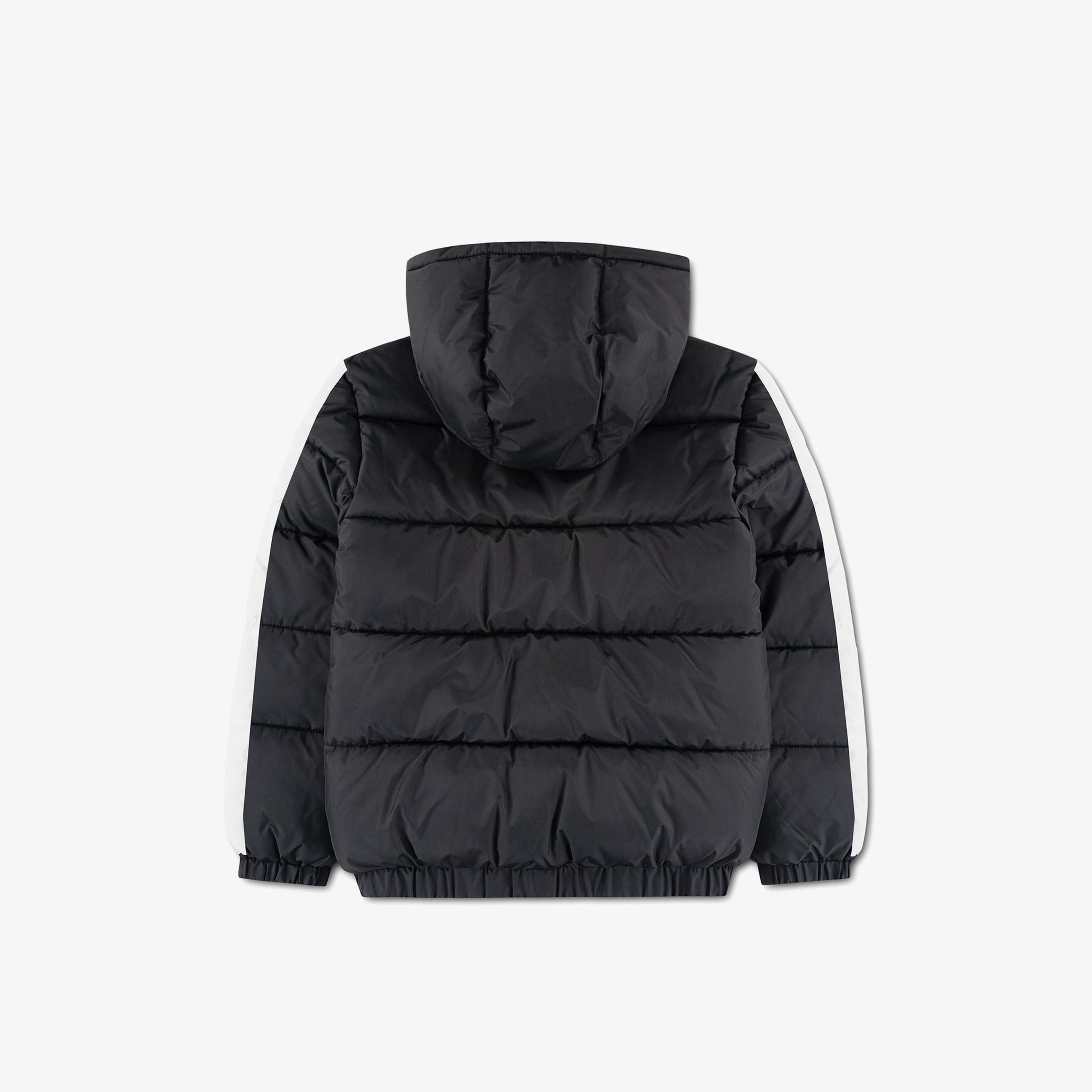 Jordan Renk Bloklu Puffer Çocuk Siyah Mont