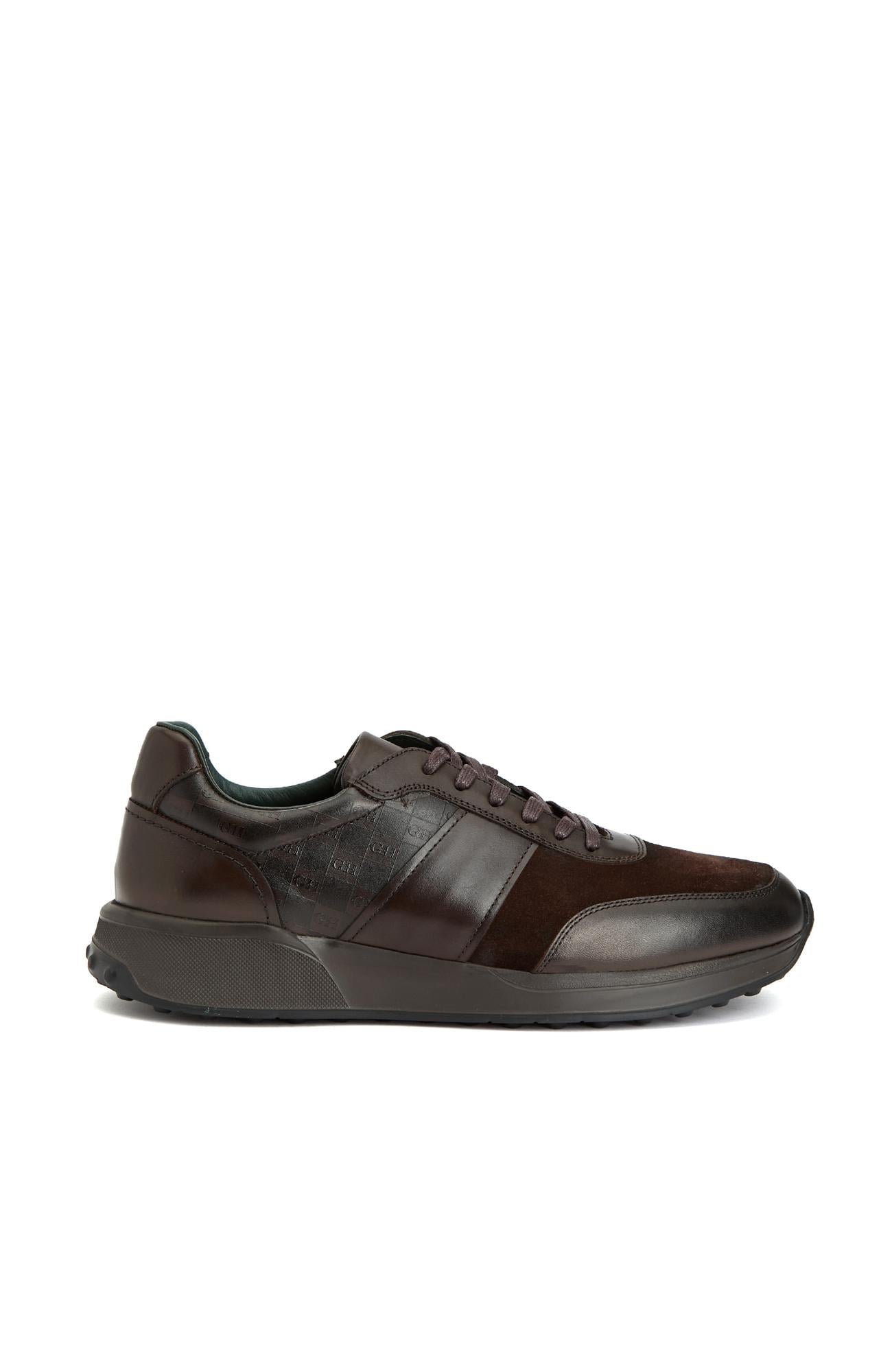 George Hogg Erkek Kahverengi Deri Sneaker