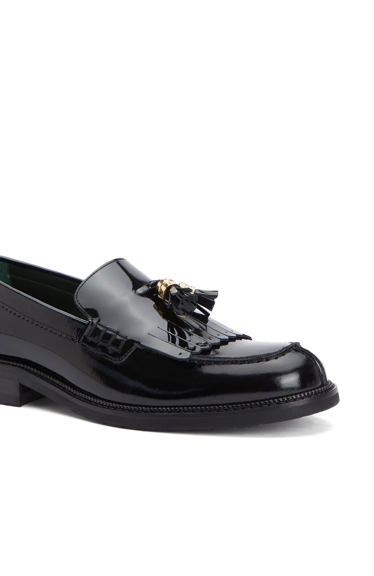 George Hogg Icons Kadın Siyah Püskül Detaylı Rugan Loafer