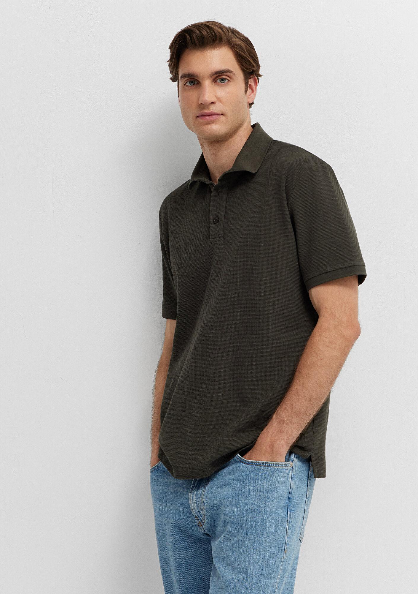 Mavi Yeşil Polo Tişört Slim Fit / Dar Kesim 0612521-71553