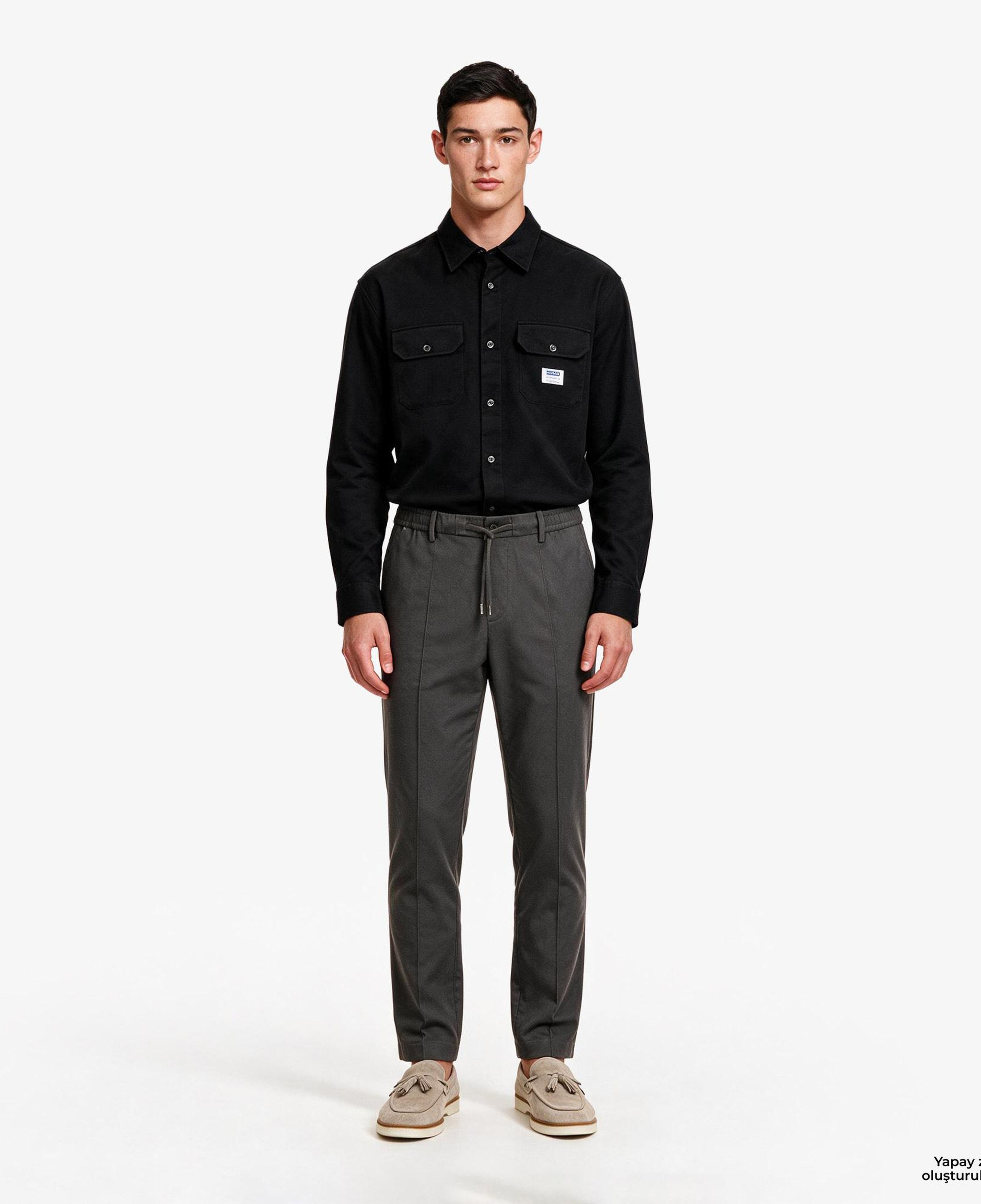 Hugo Boss Twill Ekynone Relaxed Fit Erkek Siyah Gömlek