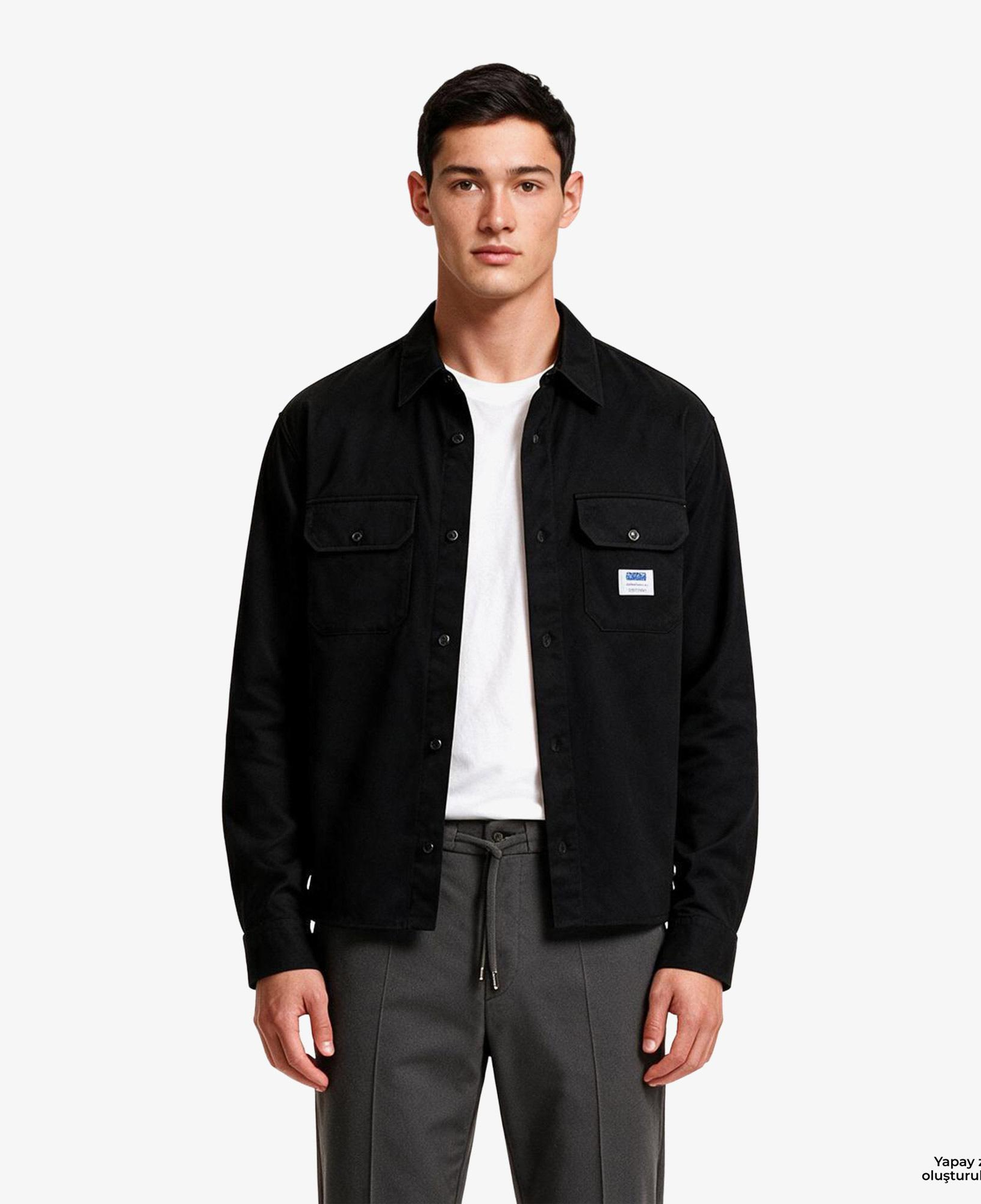 Hugo Boss Twill Ekynone Relaxed Fit Erkek Siyah Gömlek