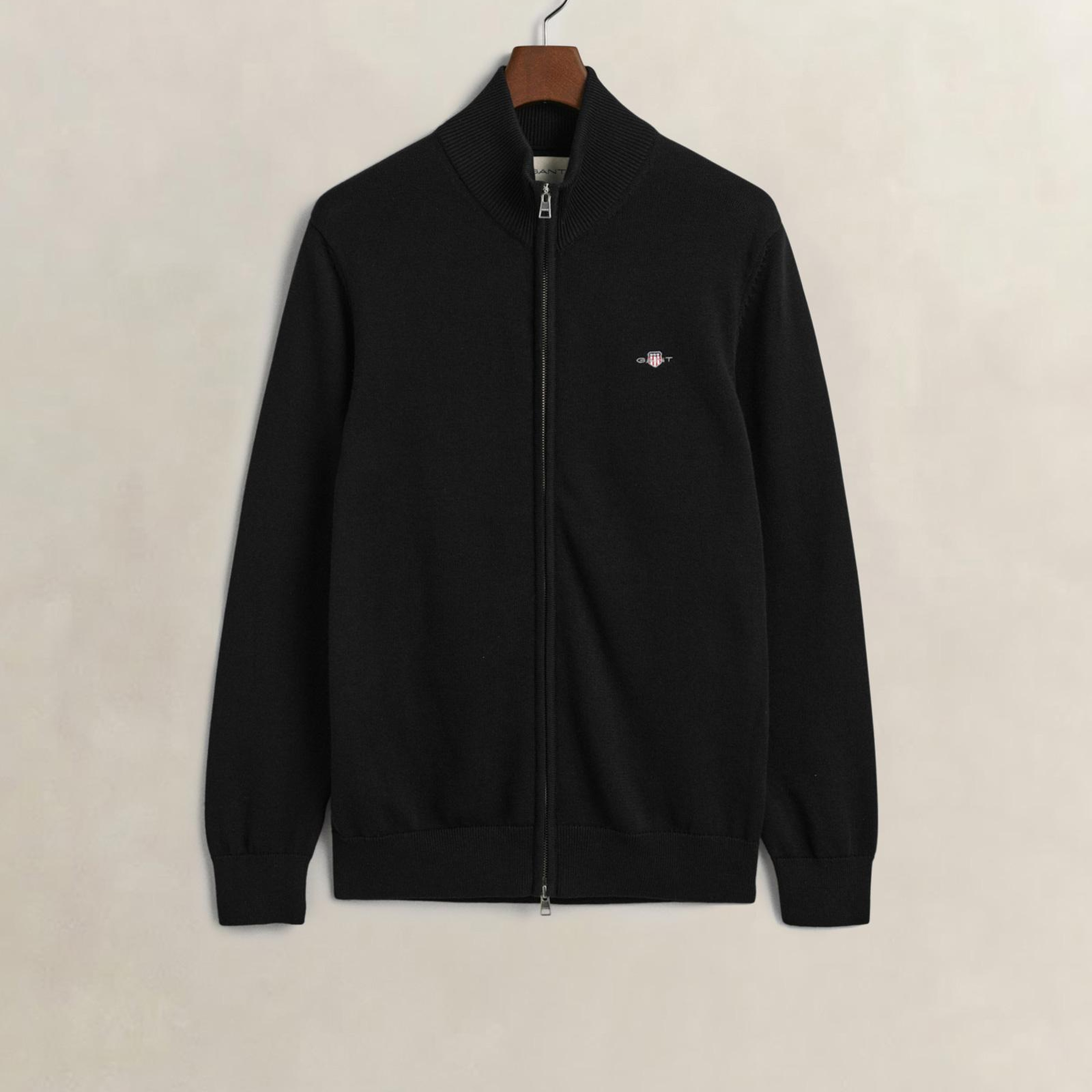 GANT Erkek Siyah Regular Fit Fermuarlı Hırka