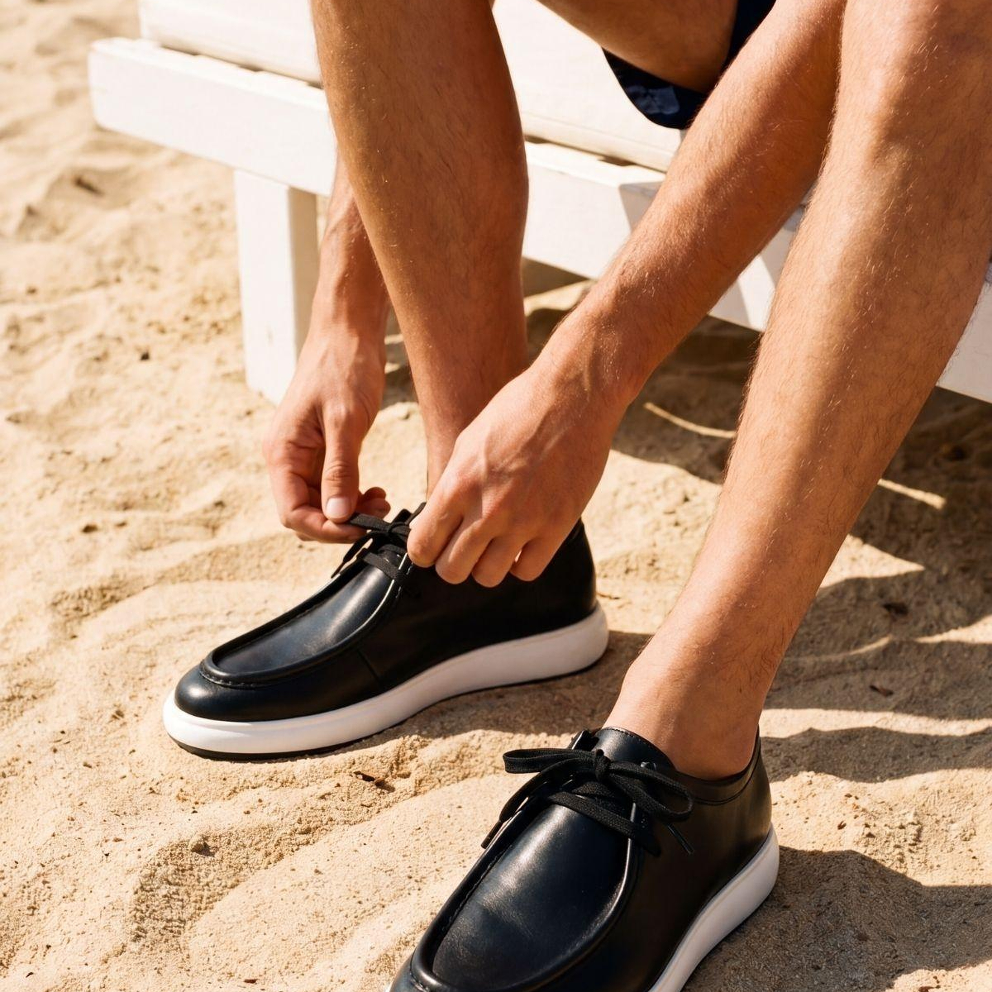 Valmenti Erkek Hakiki Deri Siyah Deri Casual Ayakkabı