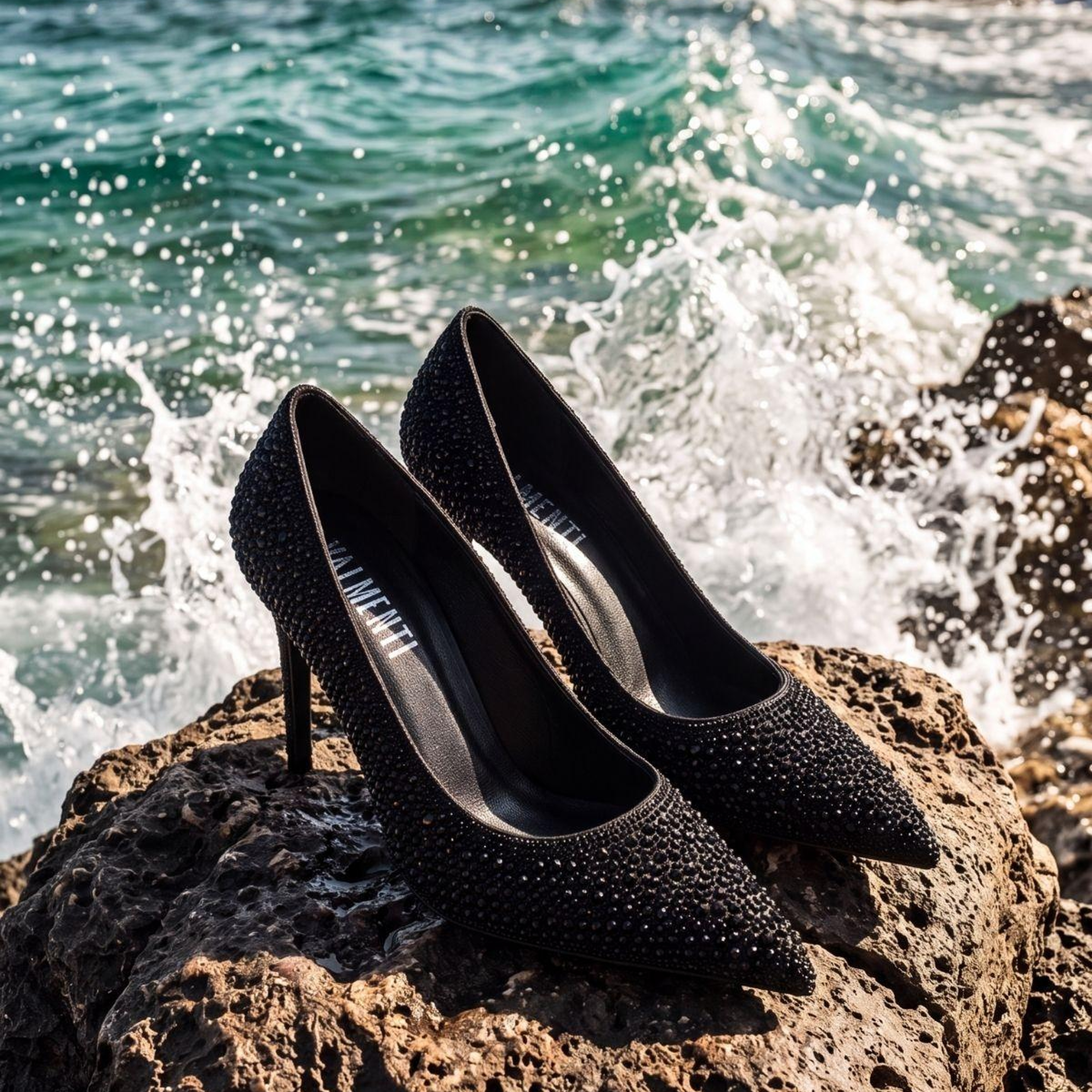 Valmenti Kadın Suni Deri Siyah Stiletto Ayakkabı