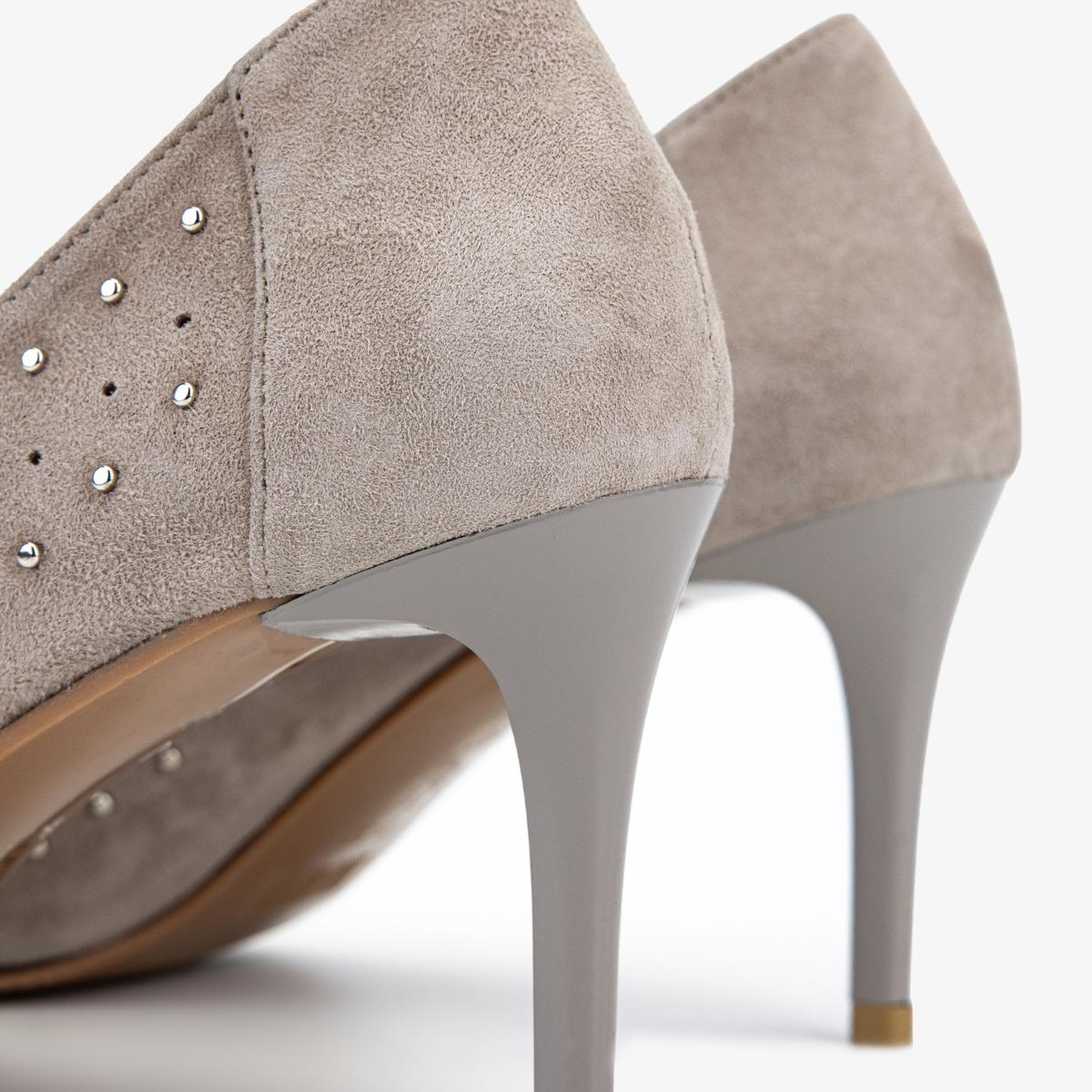 Valmenti Kadın Hakiki Deri Bej Süet Stiletto Ayakkabı