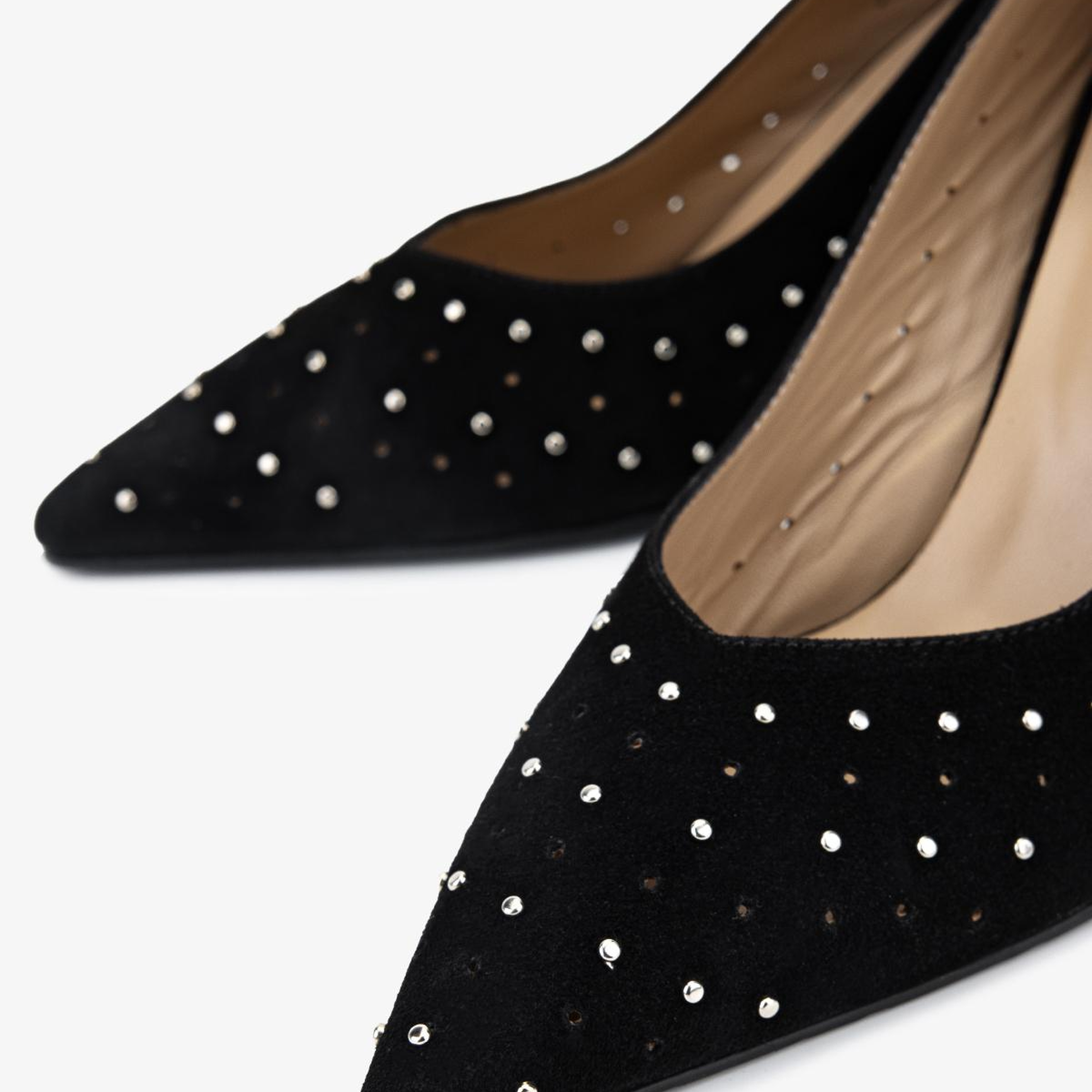 Valmenti Kadın Hakiki Deri Siyah Süet Stiletto Ayakkabı