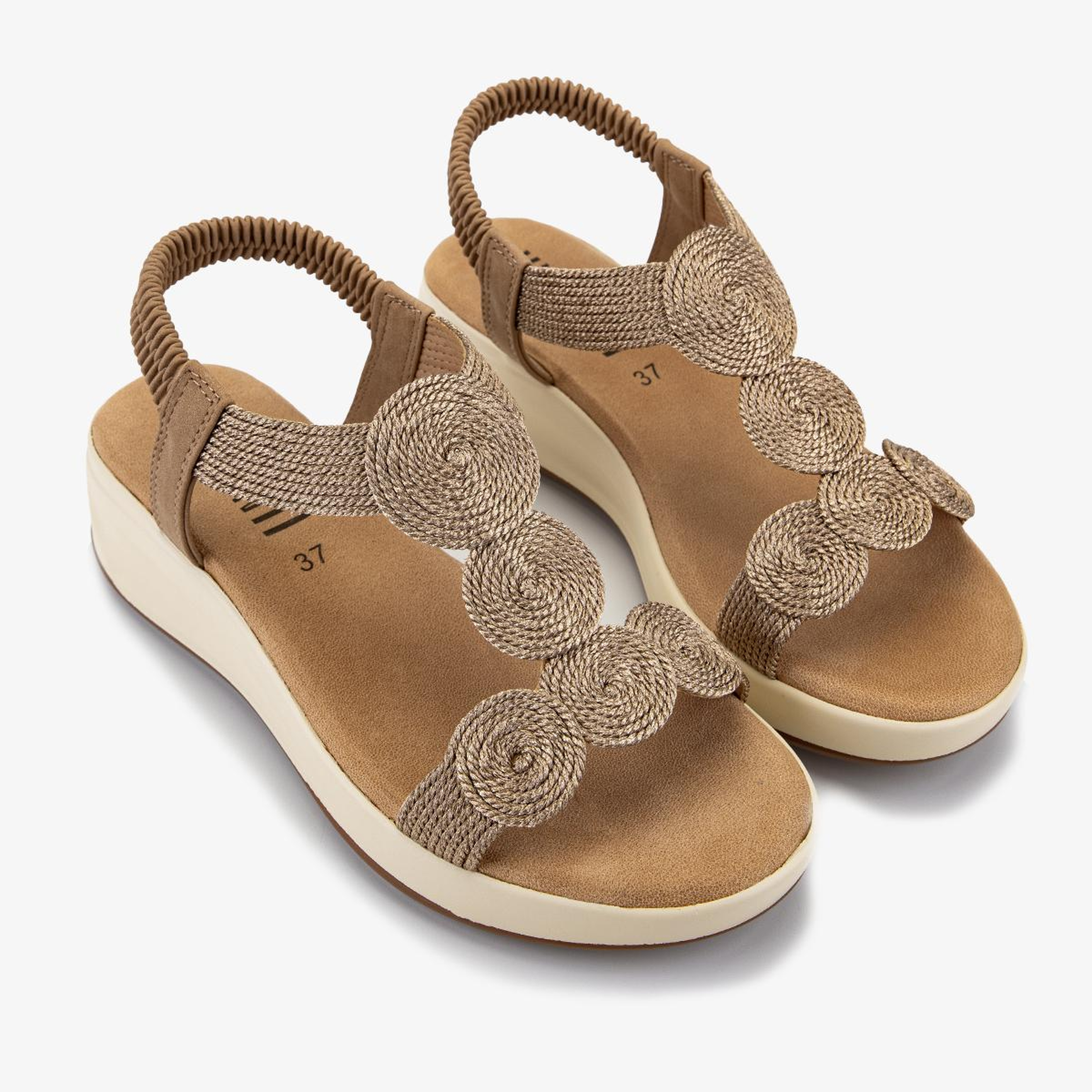 Valmenti Kadın Deri & Tekstil Rose Düz Sandalet