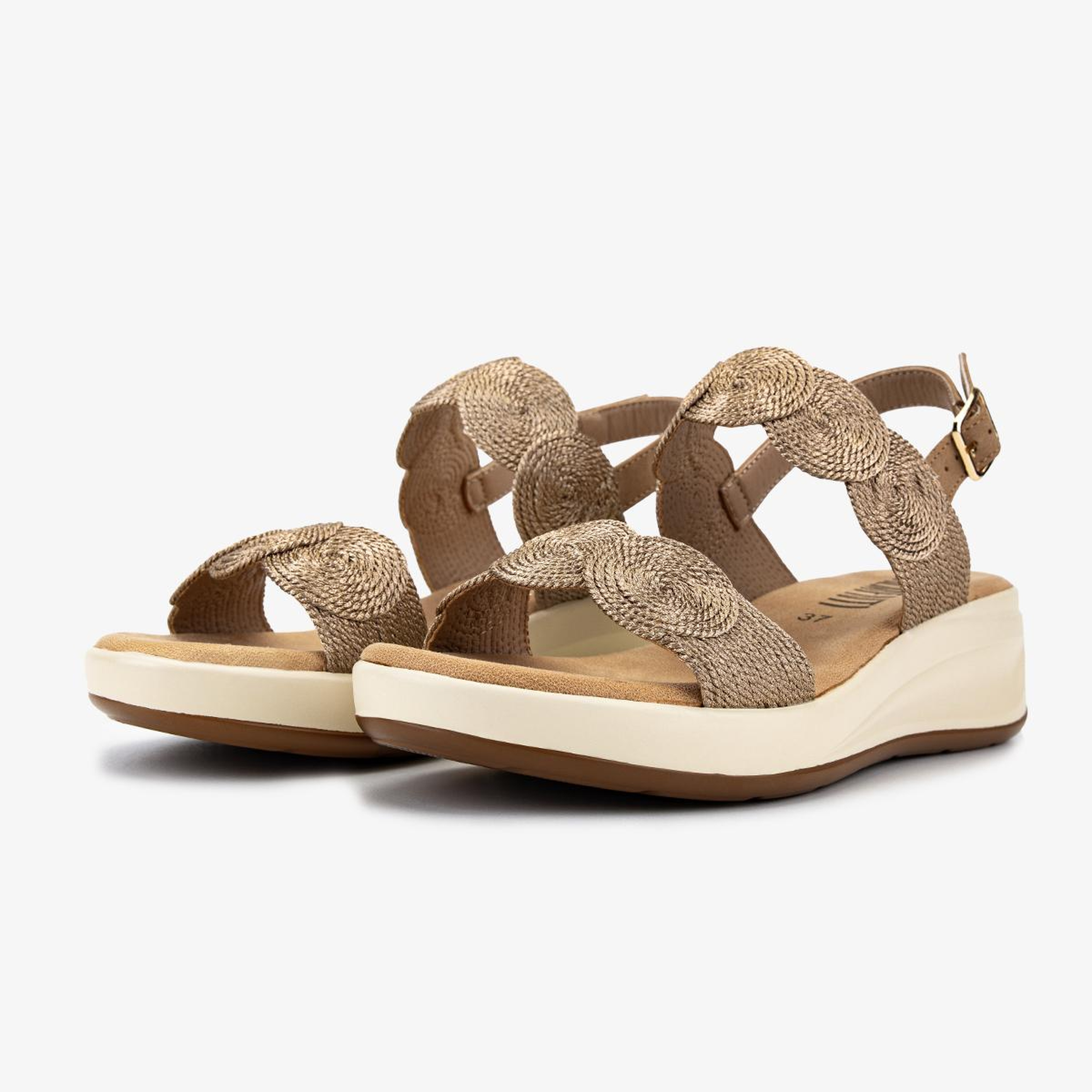 Valmenti Kadın Deri & Tekstil Camel Düz Sandalet