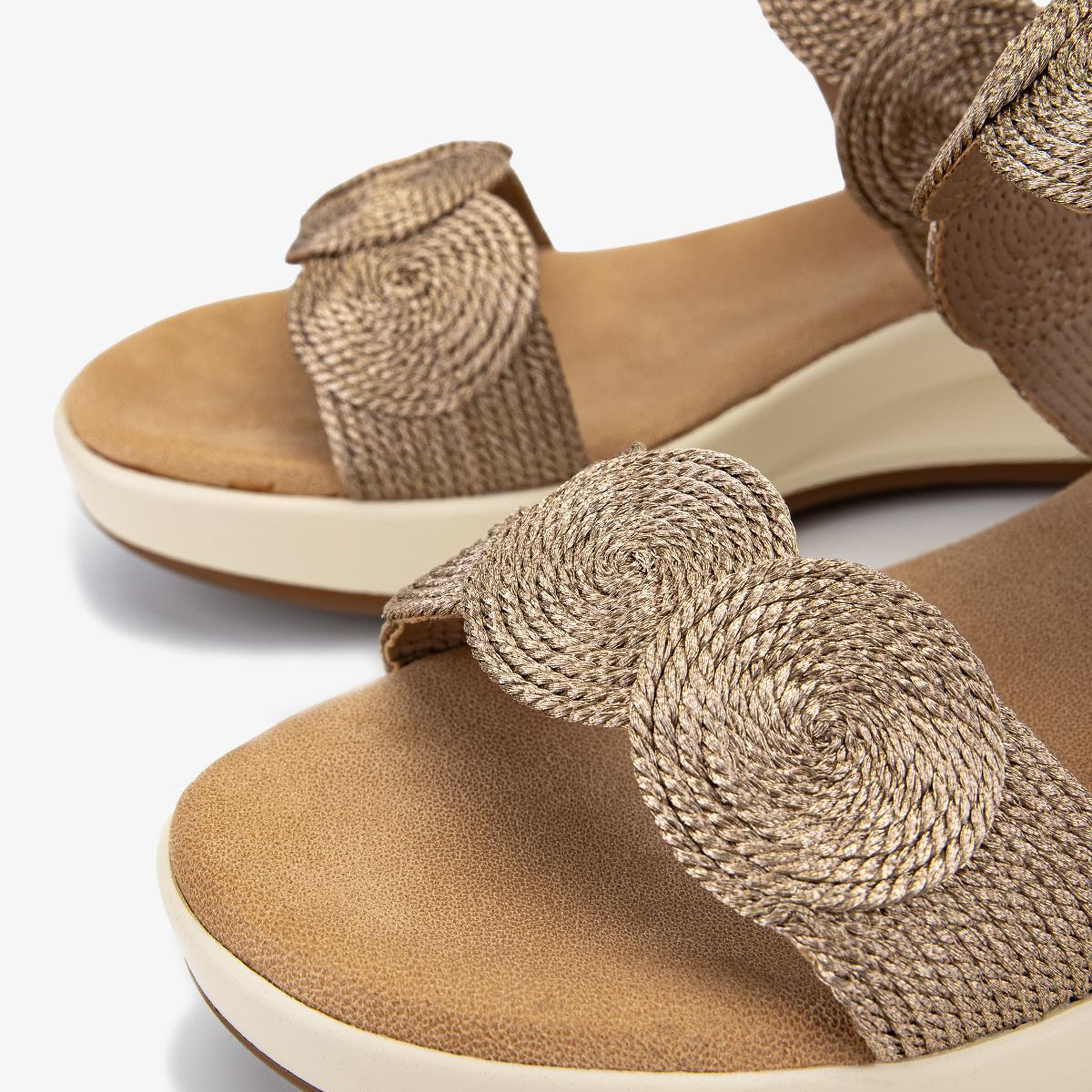 Valmenti Kadın Deri & Tekstil Camel Düz Sandalet