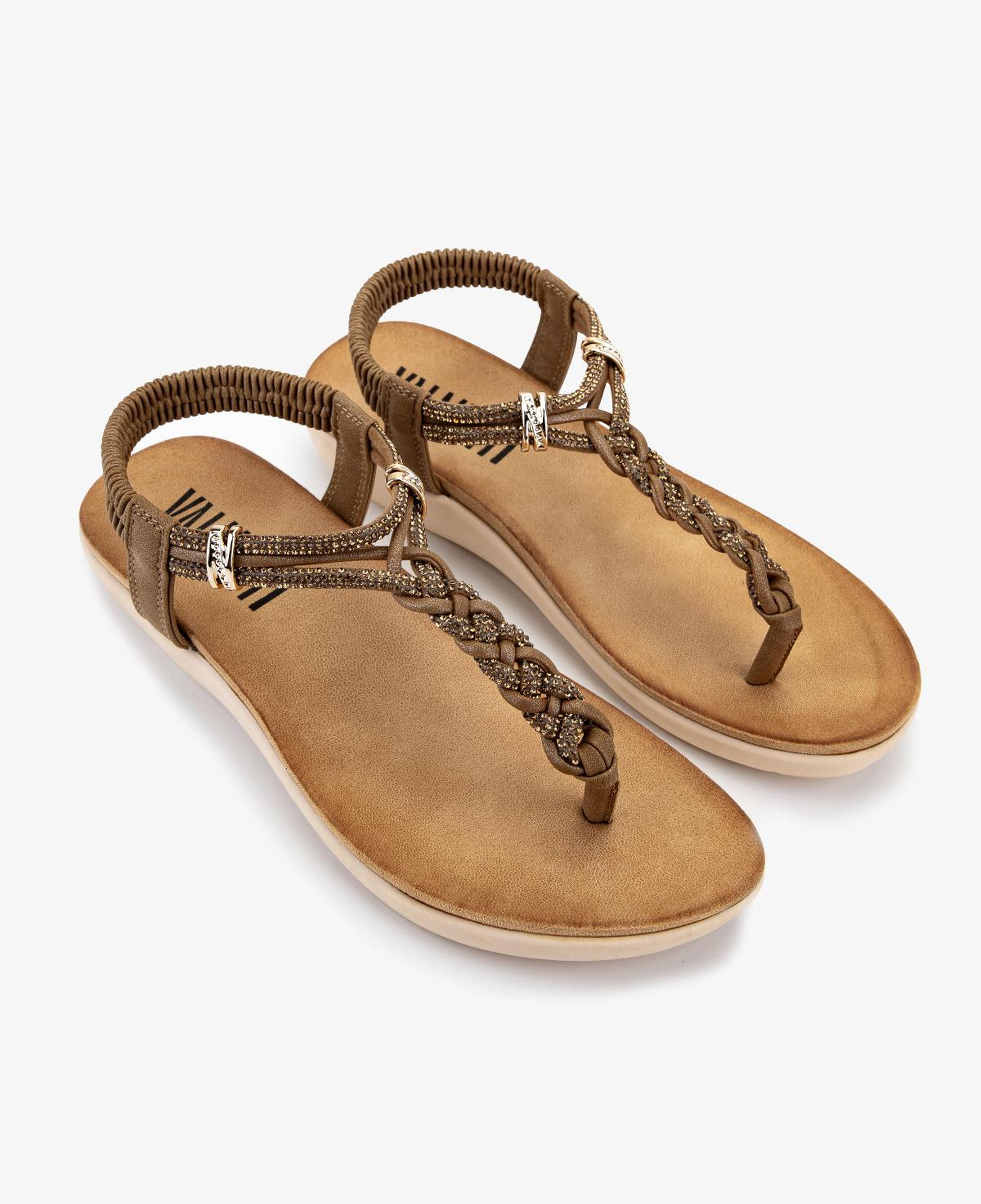 Valmenti Kadın Hakiki Deri Camel Düz Sandalet