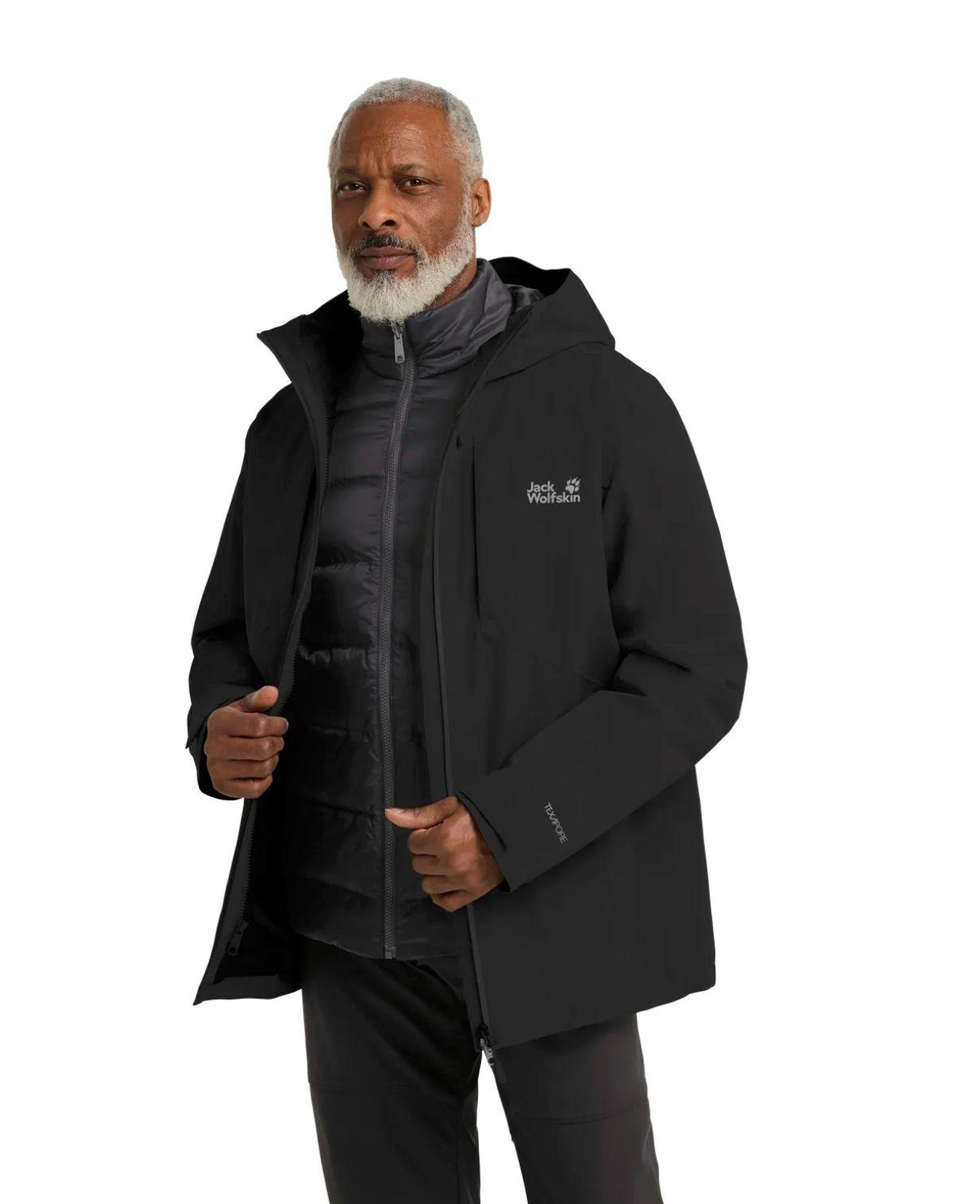 Jack Wolfskin Icecape 3in1 Do Rds Erkek Siyah Outdoor Ceketi