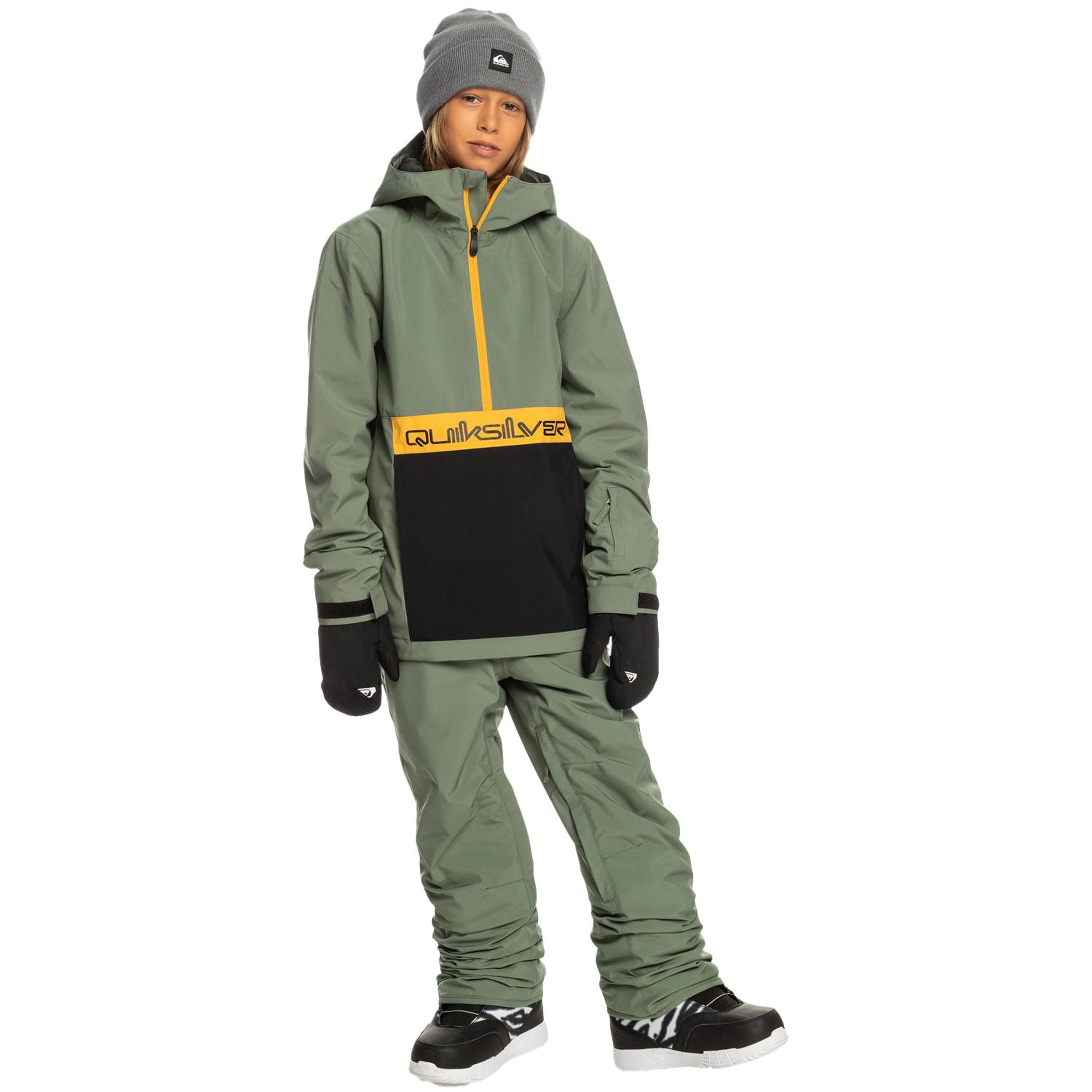 Quiksilver Steeze Youth Unisex Çocuk Yeşil Snowboard Ceketi
