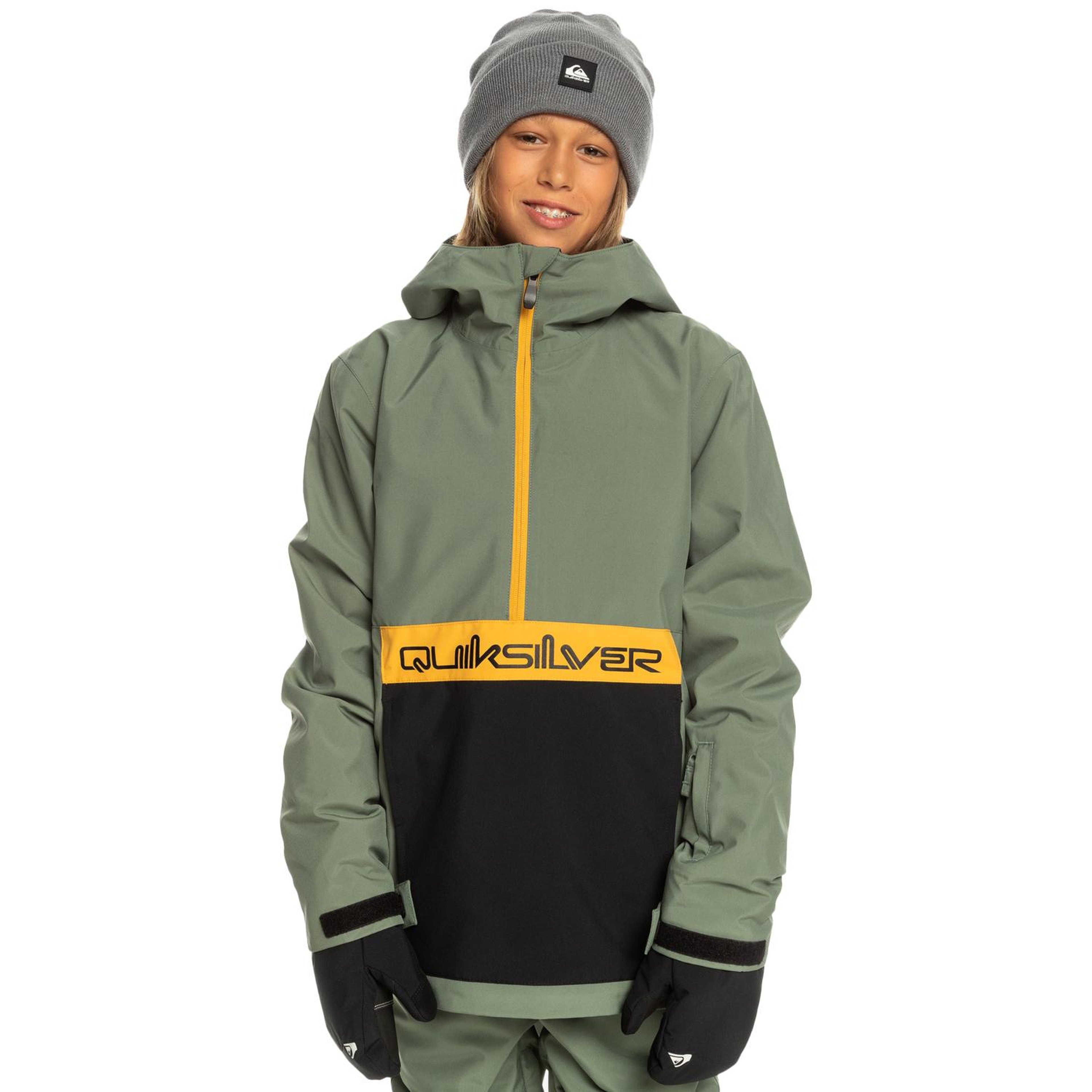 Quiksilver Steeze Youth Unisex Çocuk Yeşil Snowboard Ceketi