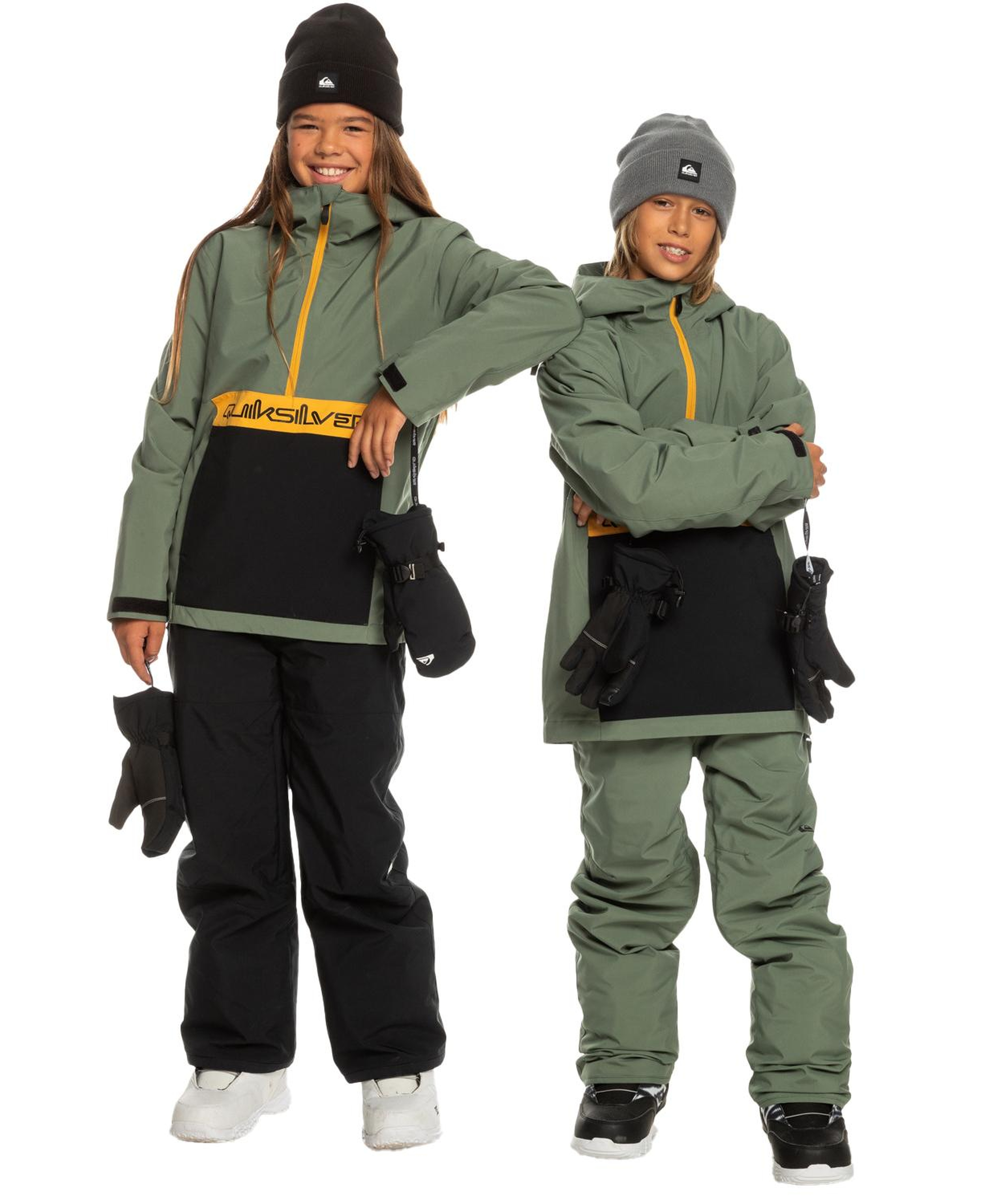 Quiksilver Steeze Youth Unisex Çocuk Yeşil Snowboard Ceketi