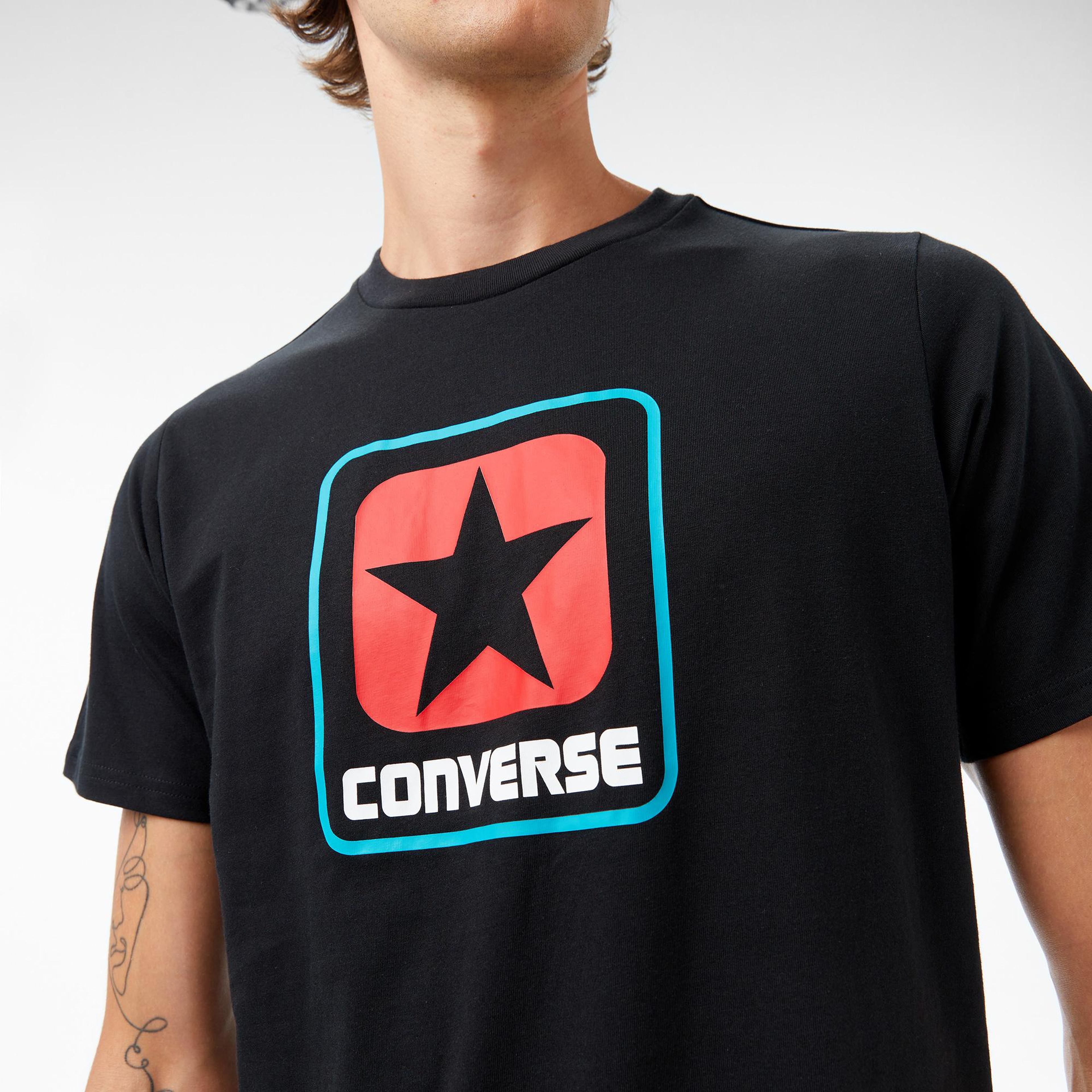 Converse Baskılı Erkek Siyah T-Shirt