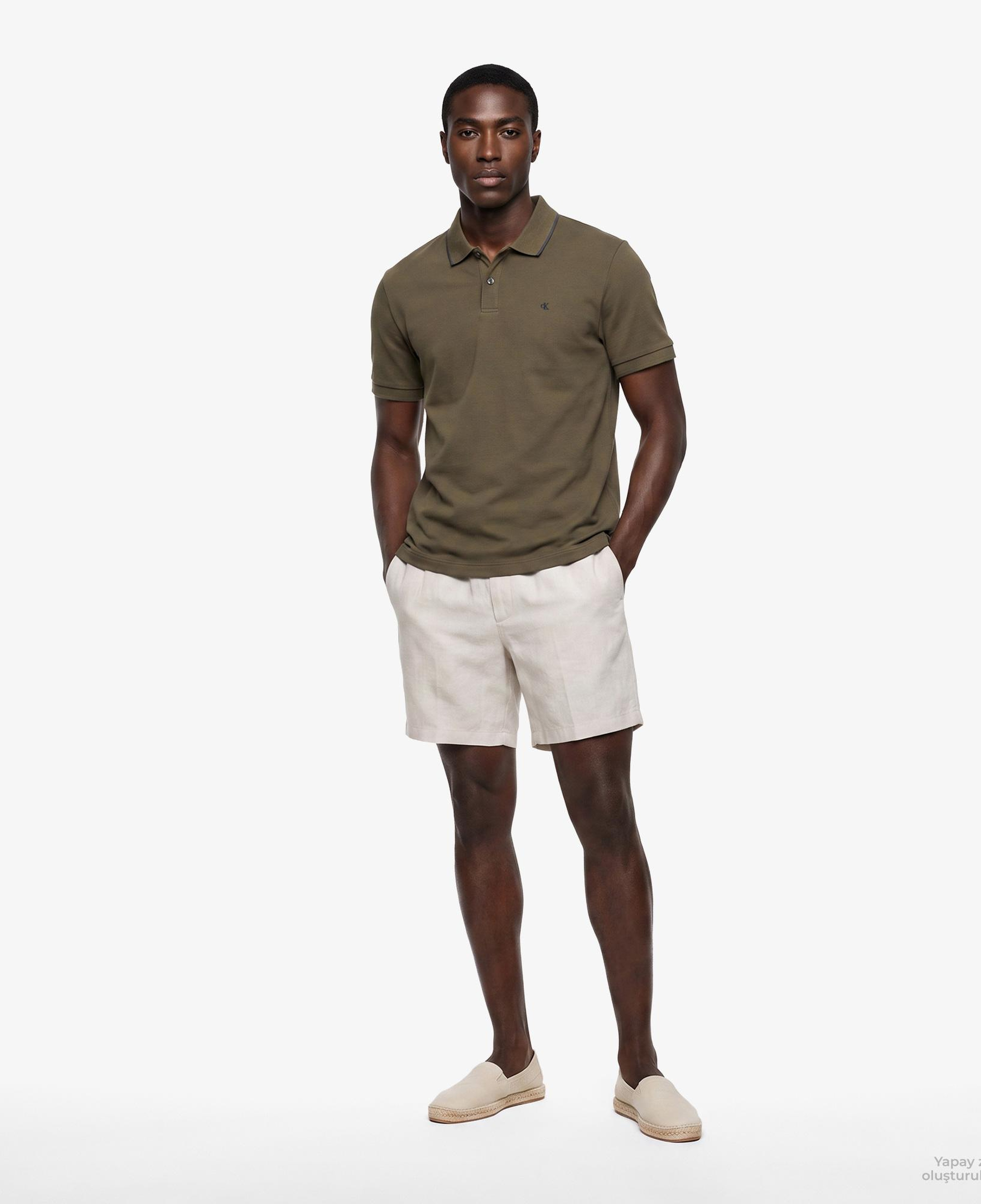 Calvin Klein Refined Pique Tipped Classic Erkek Sarı Polo