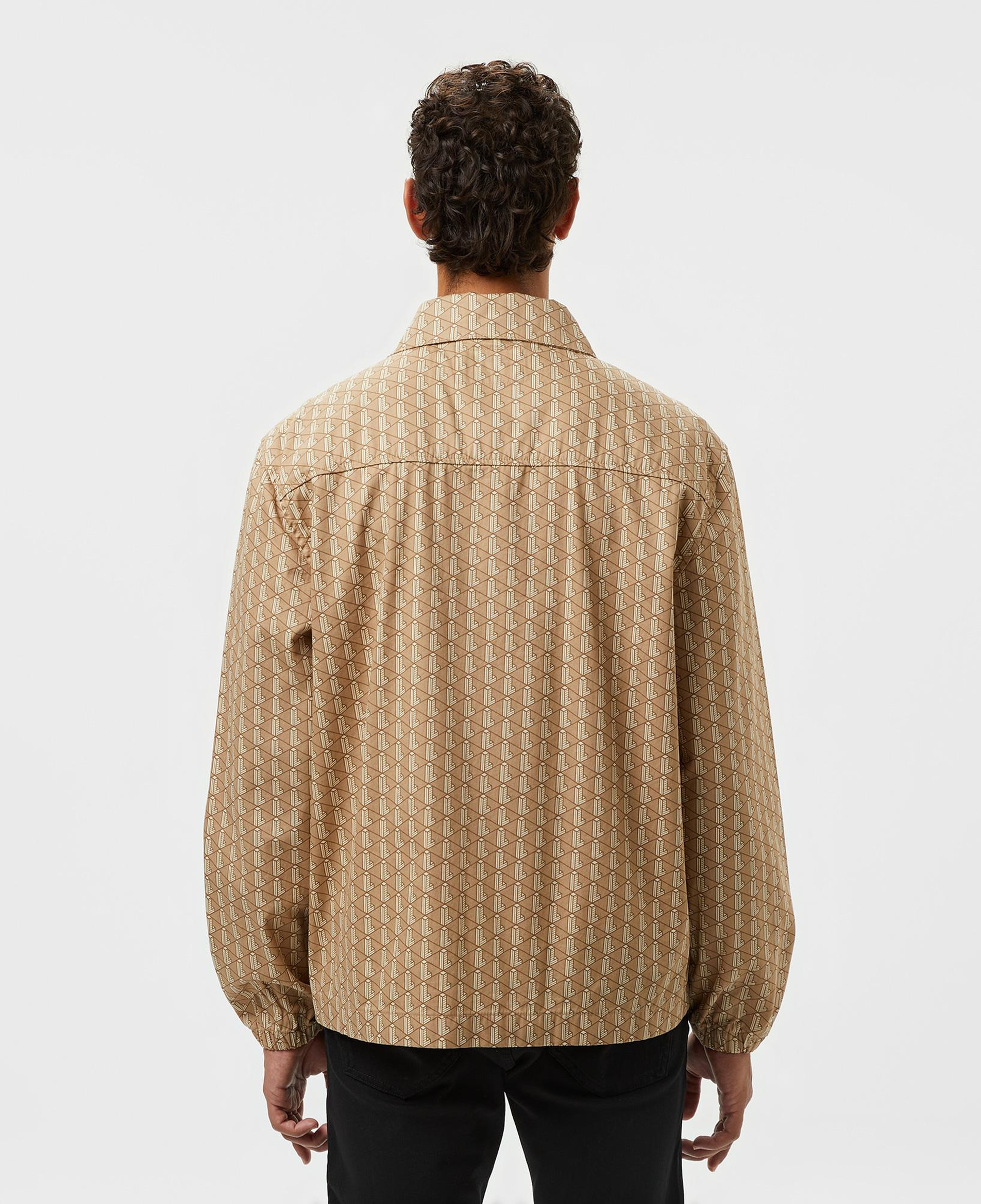 Erkek Loose Fit Monogram Bej Ceket