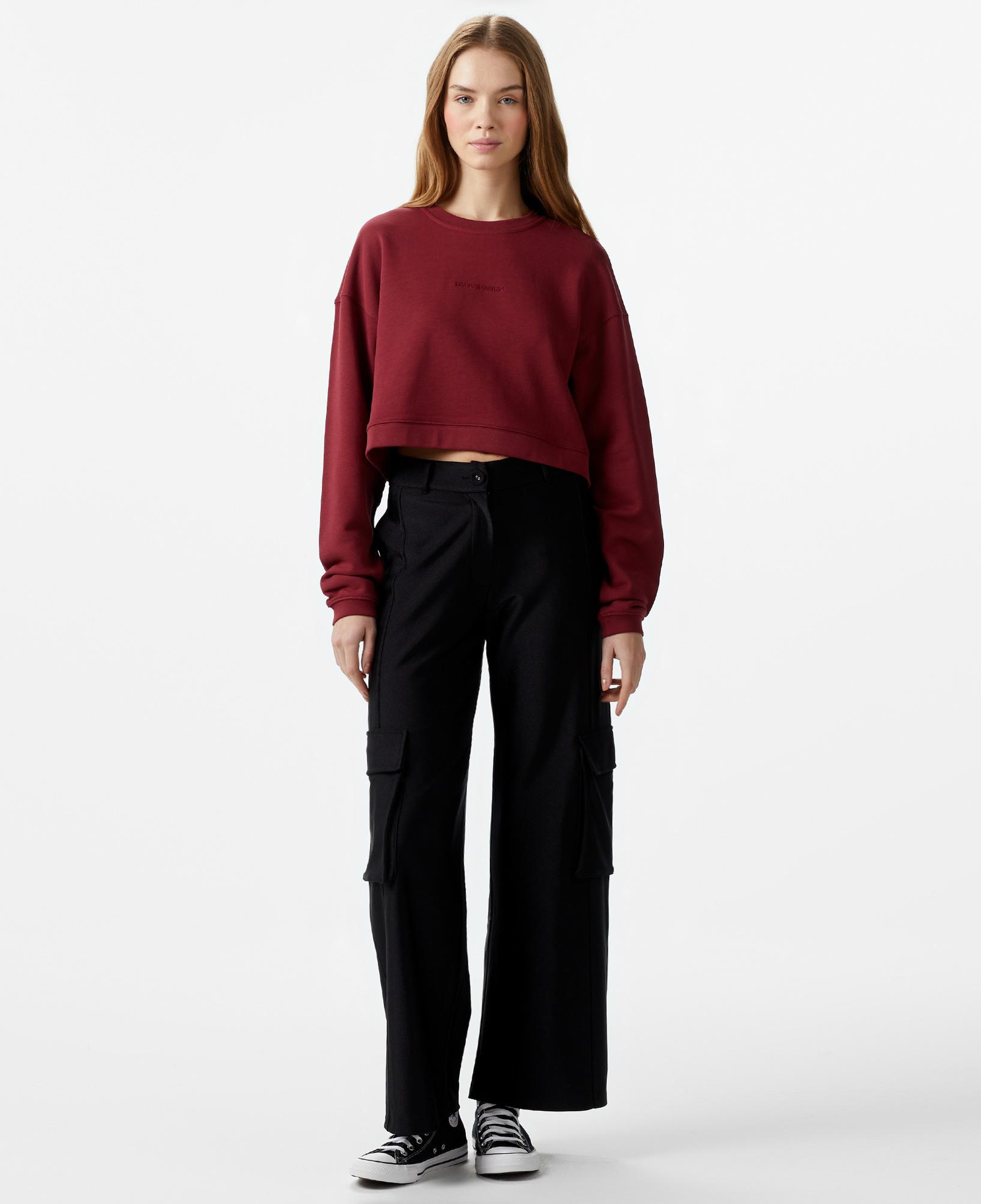 Les Benjamins 301 Kadın Bordo Sweatshirt