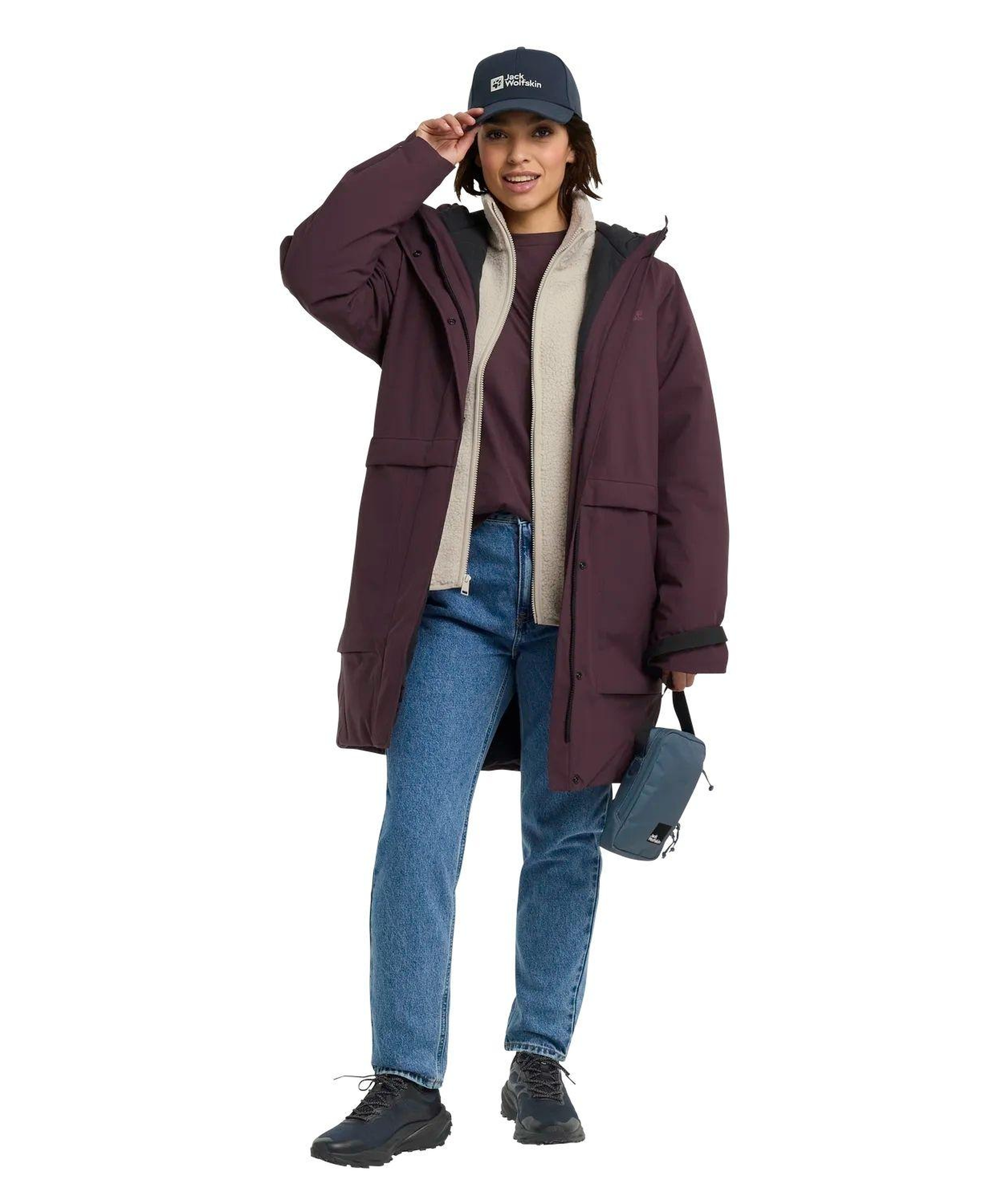 Jack Wolfskin Wintertide Kadın Mor Outdoor Ceketi