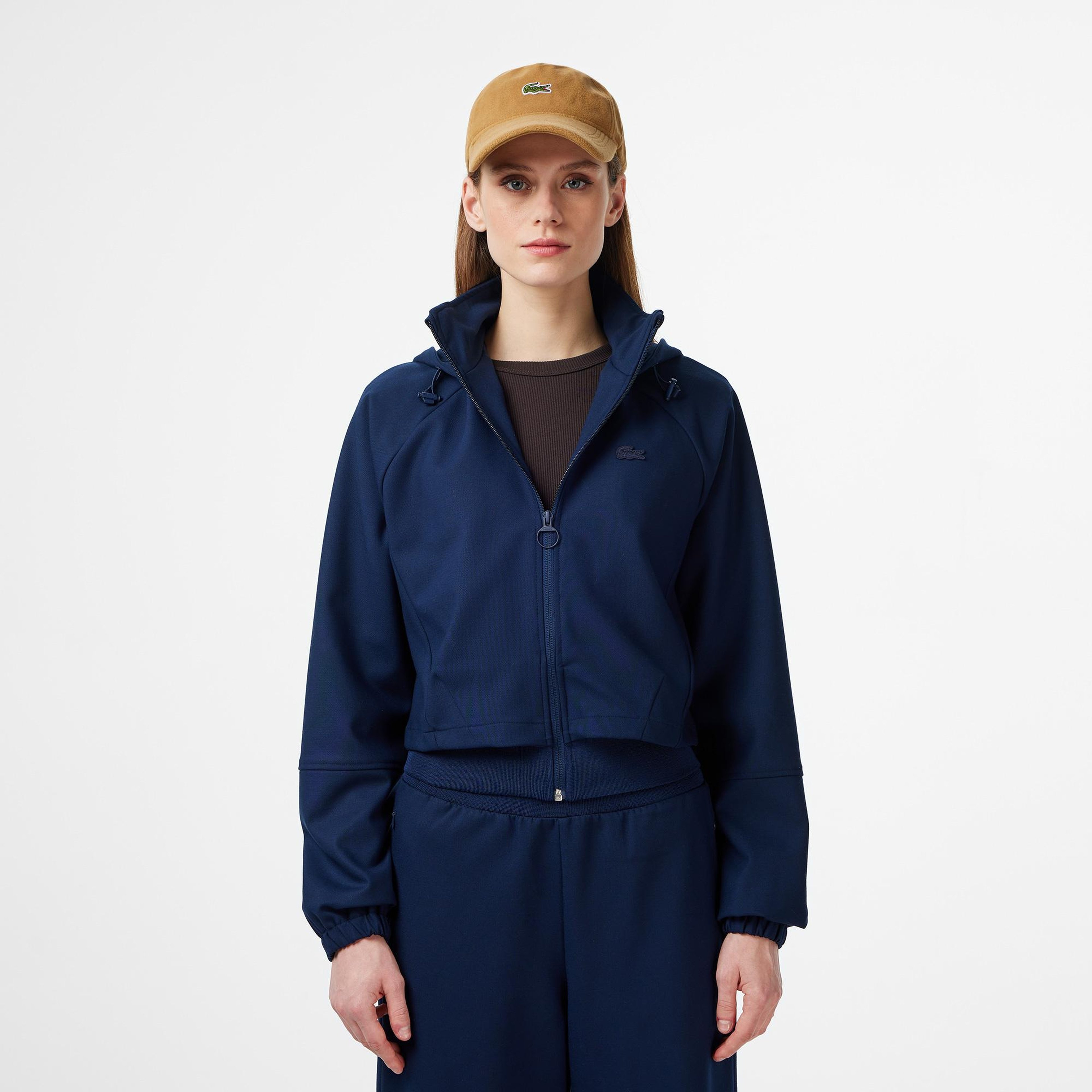 Lacoste Kadın Regular Fit Kapüşonlu Lacivert Dış Gömlek