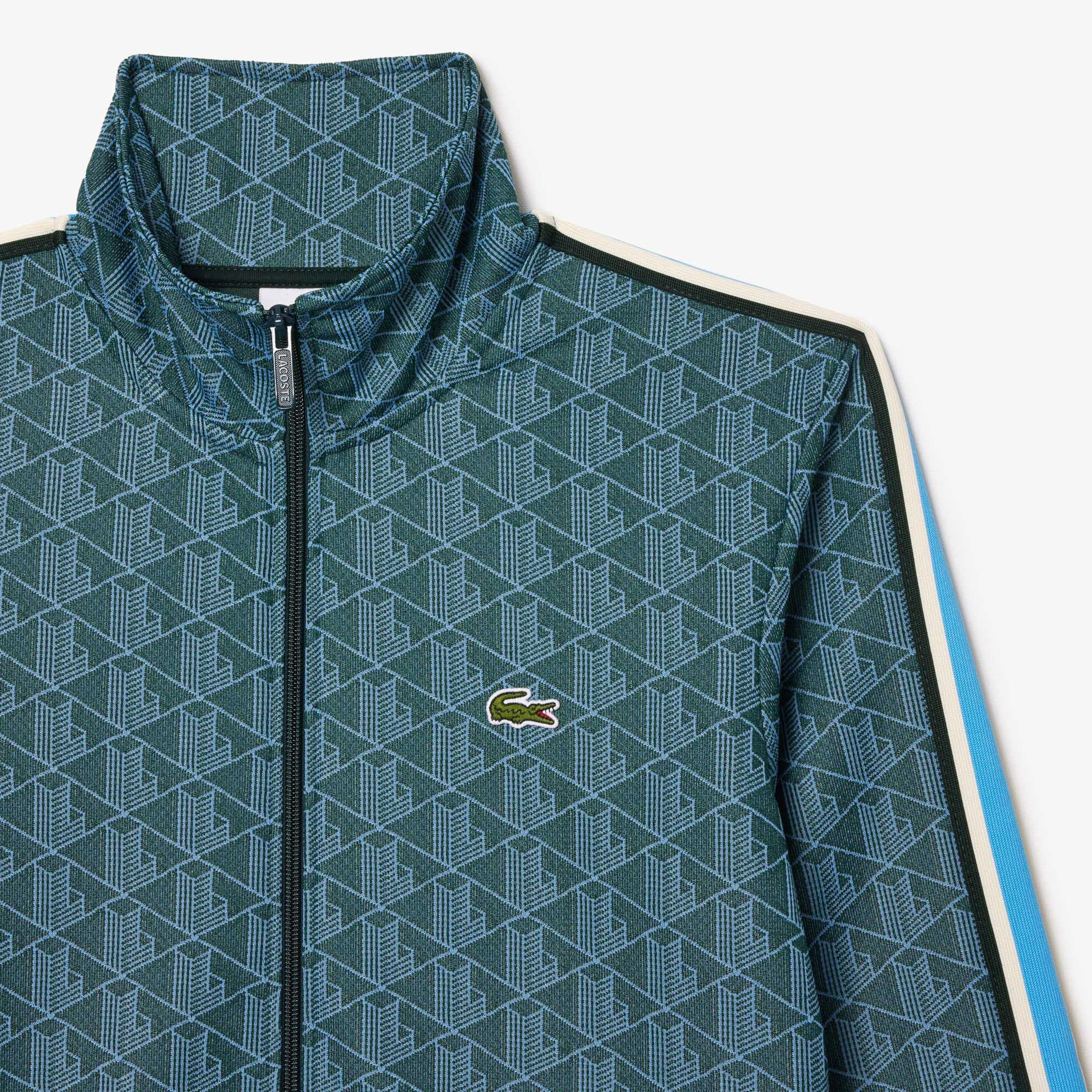 Lacoste Erkek Regular Fit Fermuarlı Monogram Yeşil Sweatshirt