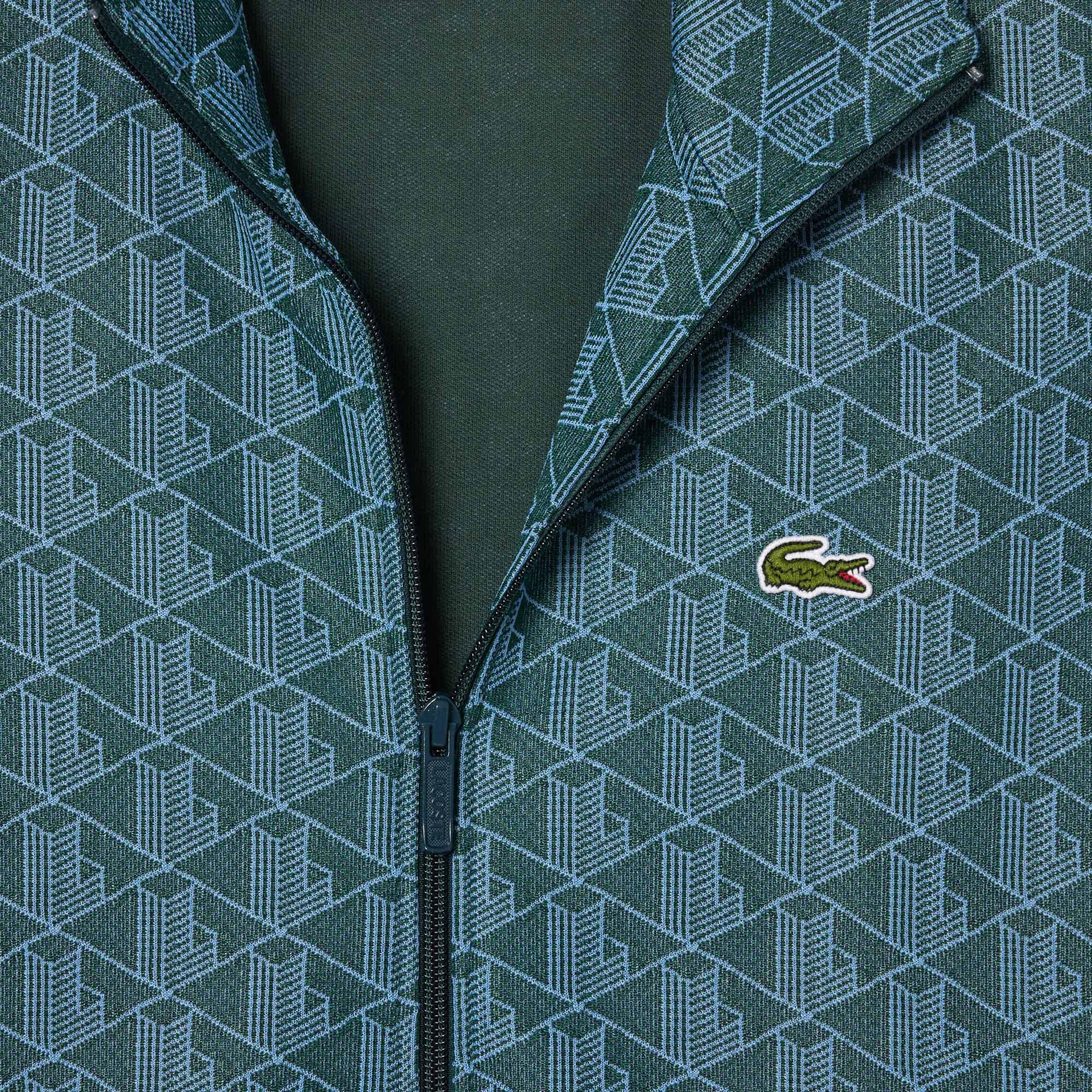 Lacoste Erkek Regular Fit Fermuarlı Monogram Yeşil Sweatshirt