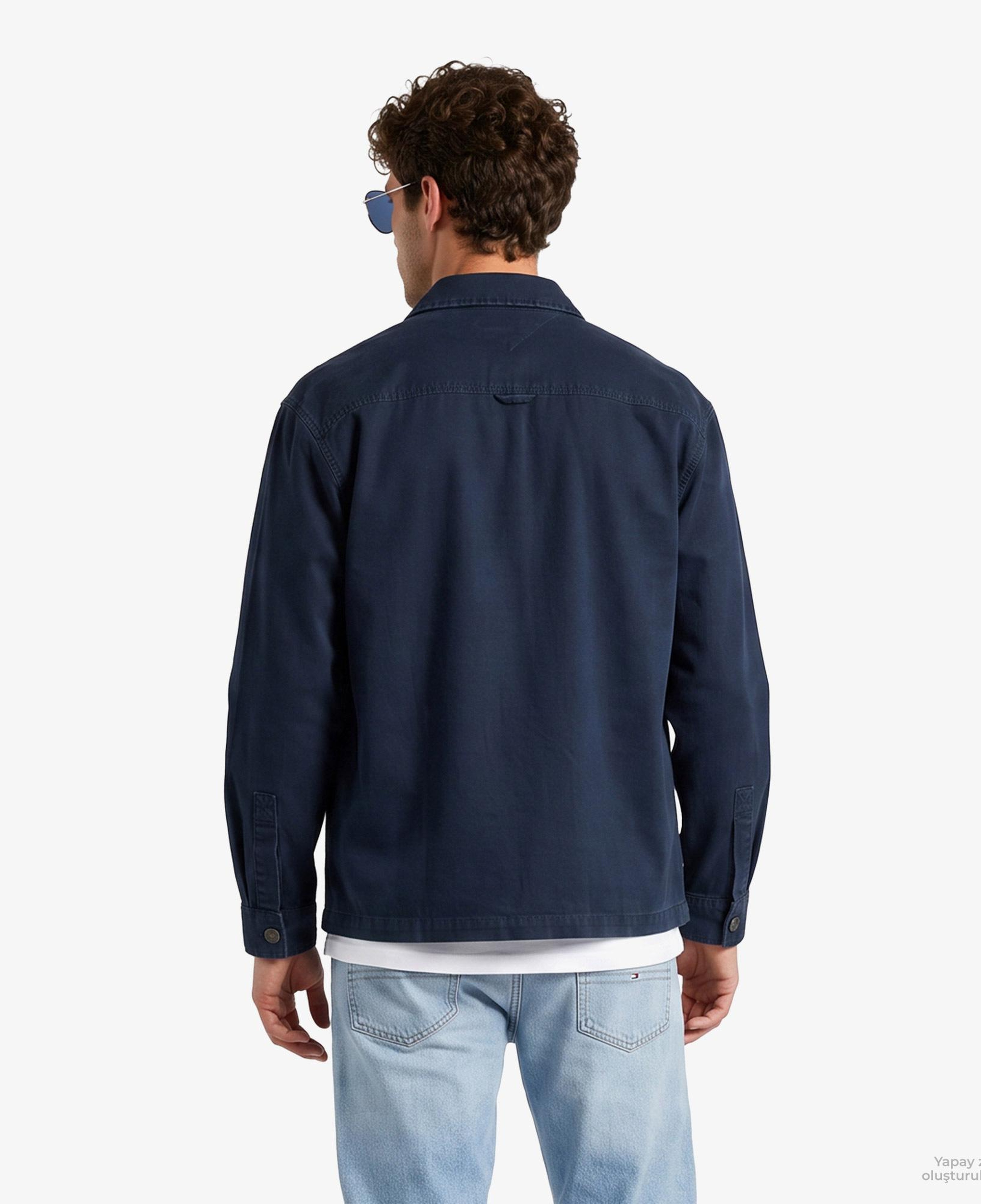 Tommy Hilfiger Overshirt Erkek Lacivert Gömlek