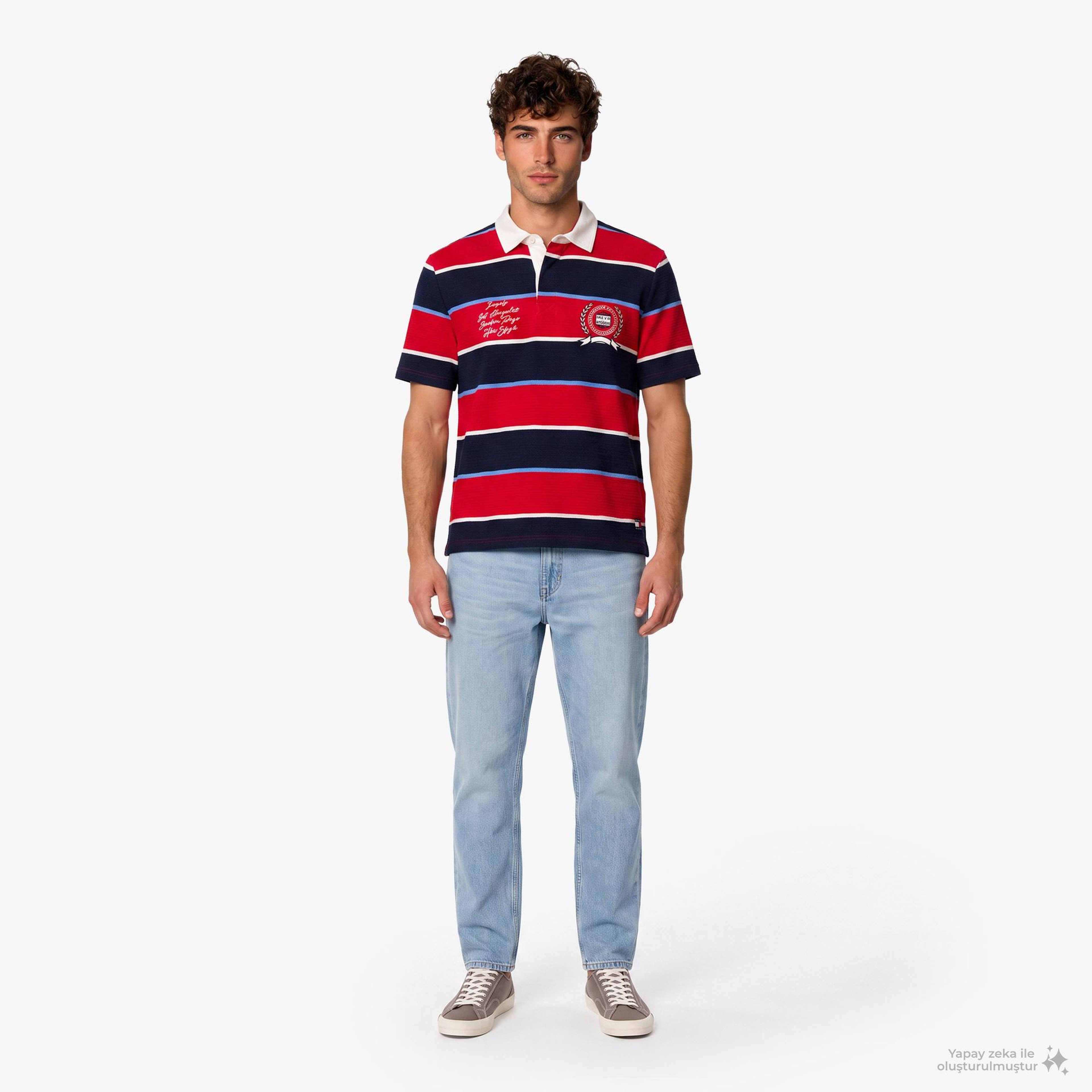 Tommy Hilfiger Rugby Erkek Kırmızı Polo Yaka T-Shirt