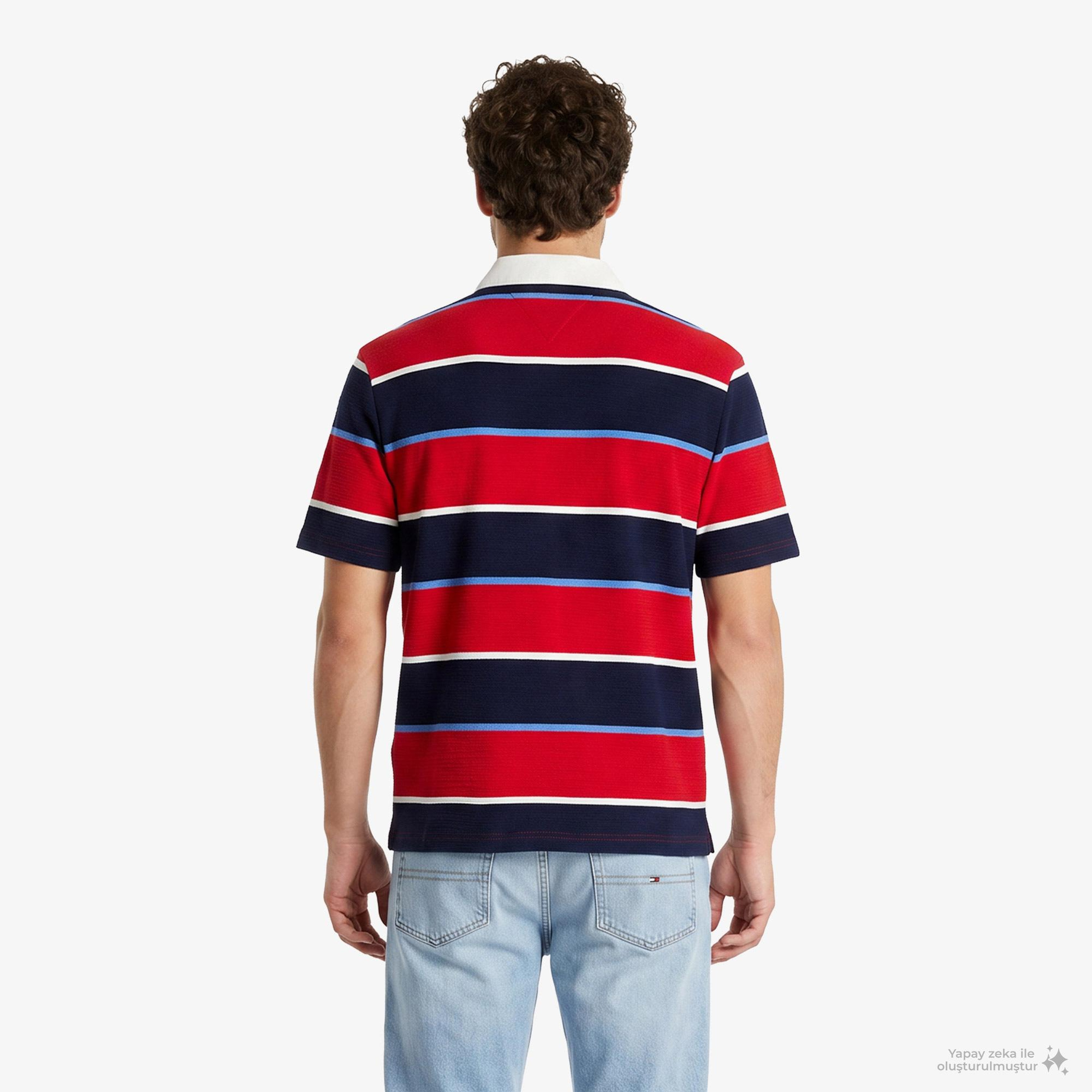 Tommy Hilfiger Rugby Erkek Kırmızı Polo Yaka T-Shirt