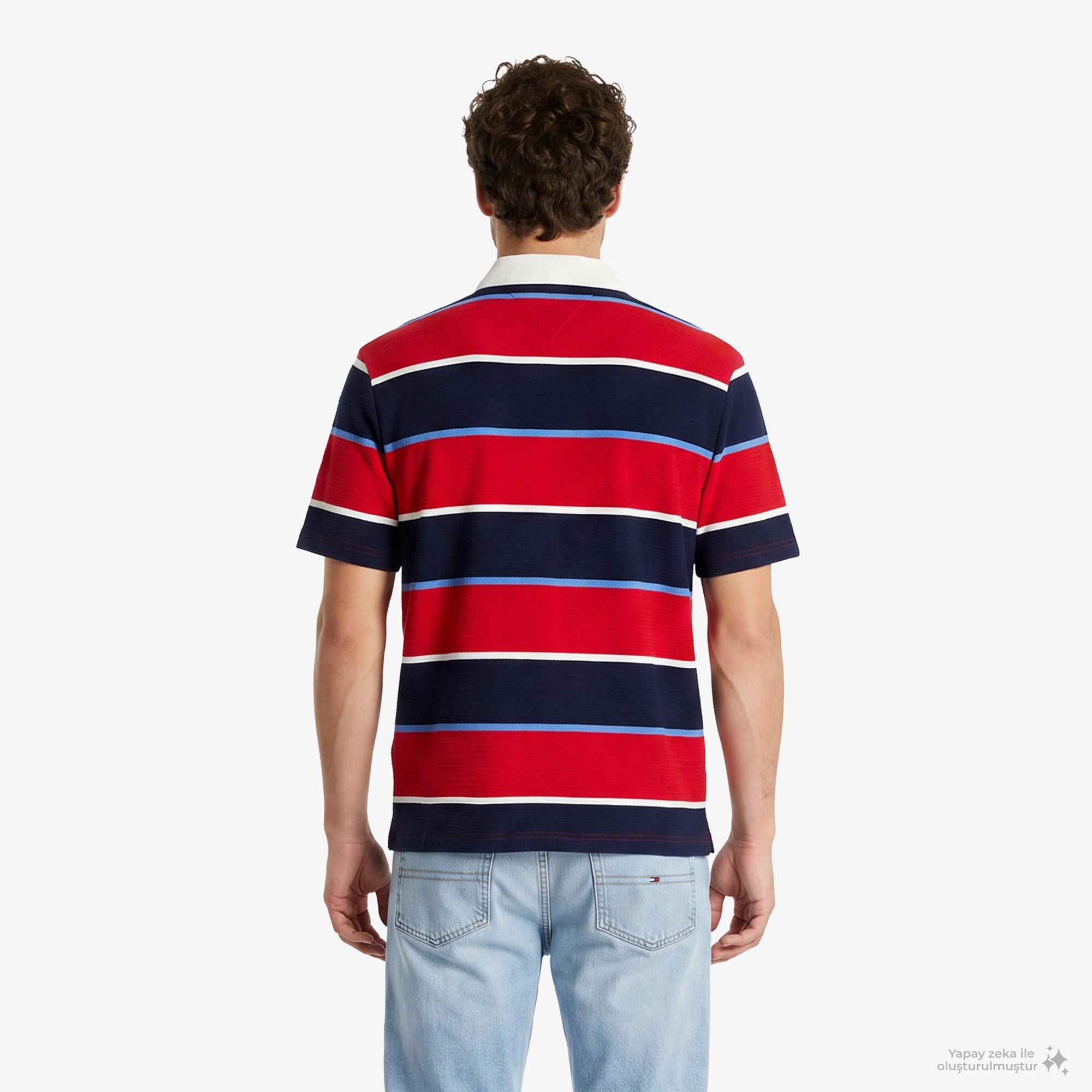 Tommy Hilfiger Rugby Erkek Kırmızı Polo Yaka T-Shirt