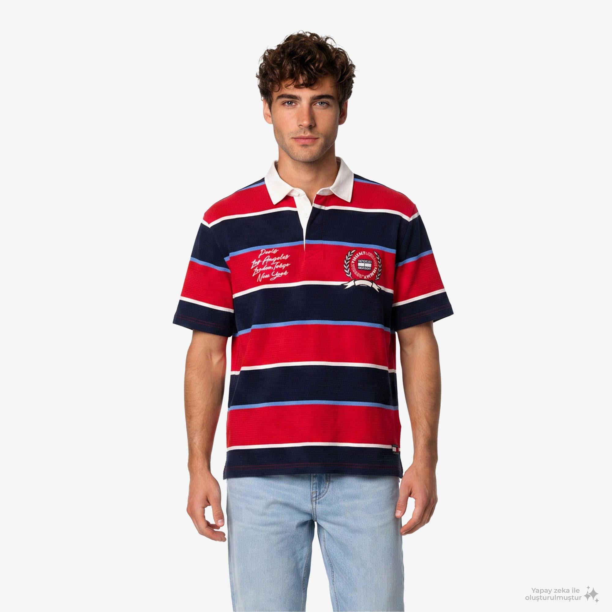 Tommy Hilfiger Rugby Erkek Kırmızı Polo Yaka T-Shirt